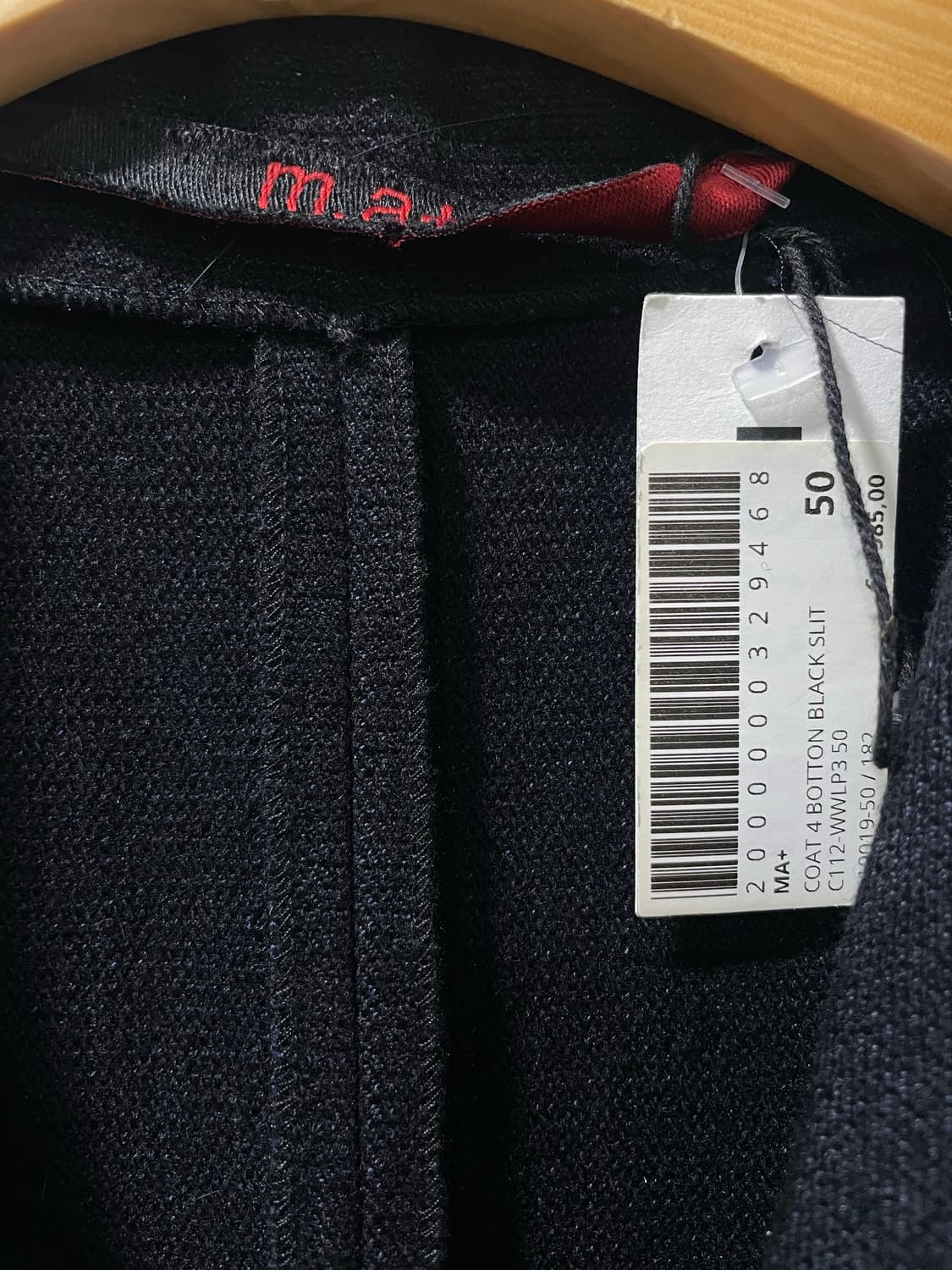 M.A+ 4 BOTTON BLACK STILL UNLINED COAT 상품이미지5