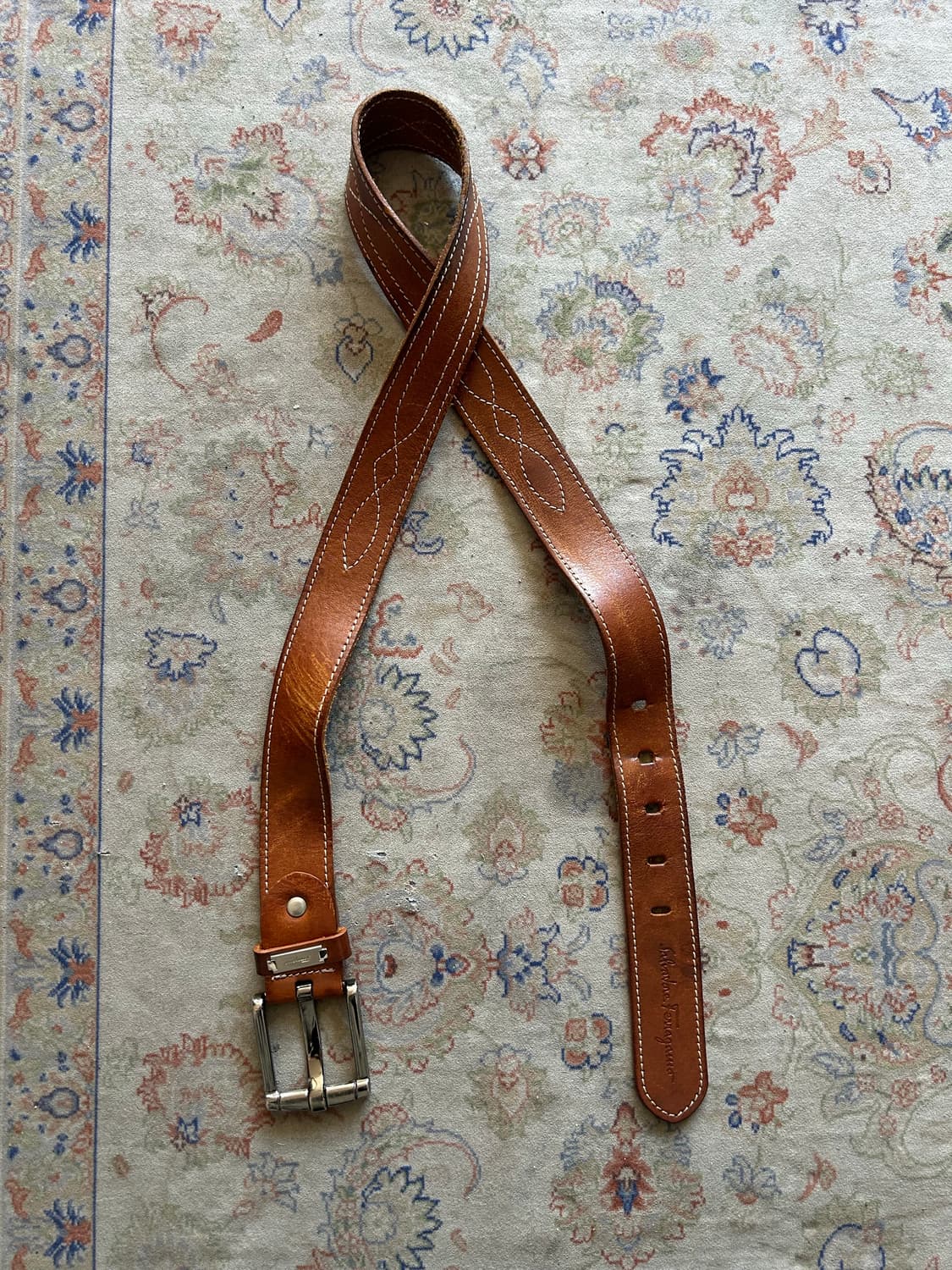 Vintage ferragamo western leather belt 상품이미지1
