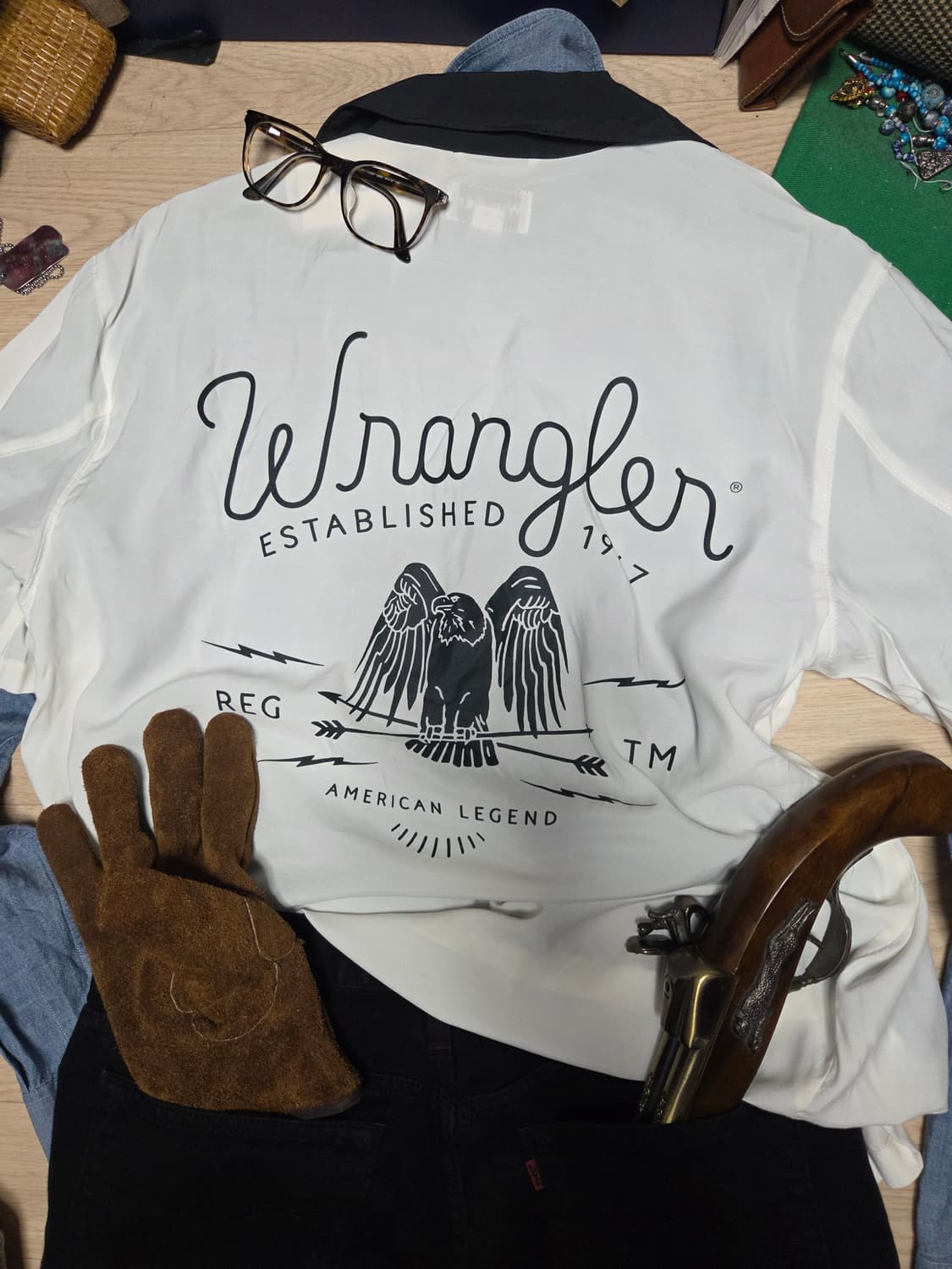 (새상품)WRANGER 셔츠 남방 랭글러 웨스턴 반팔 티셔츠  상품이미지7