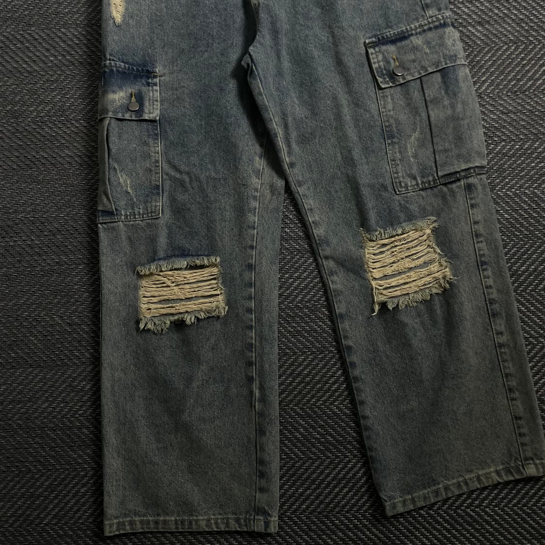 빈티지 y2k 디스트로이드 워싱 데님 카고 팬츠 y 4178 상품이미지3