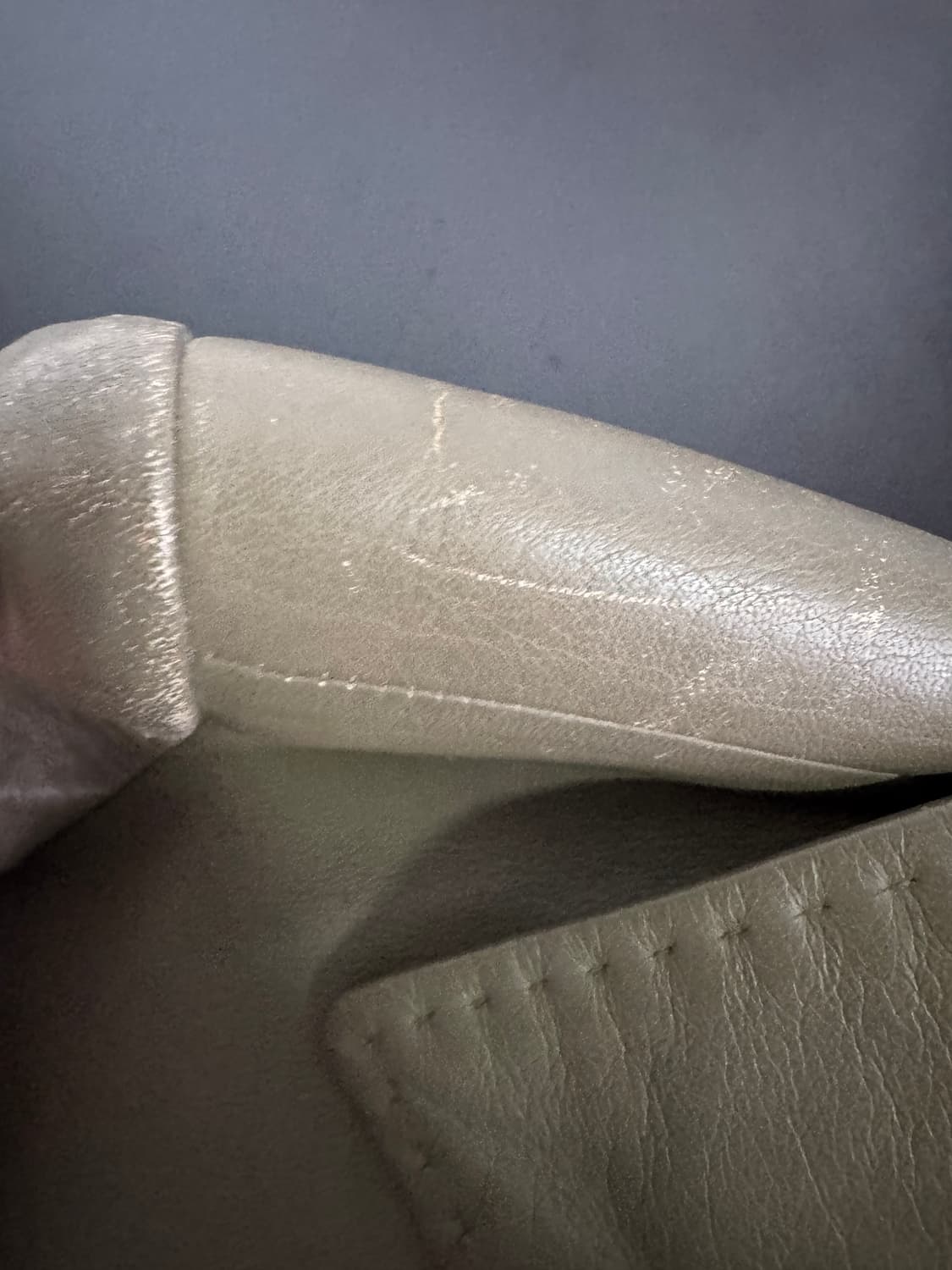 여성 빈티지 올리브 카키 리얼 양가죽 자켓 55 S 상품이미지3