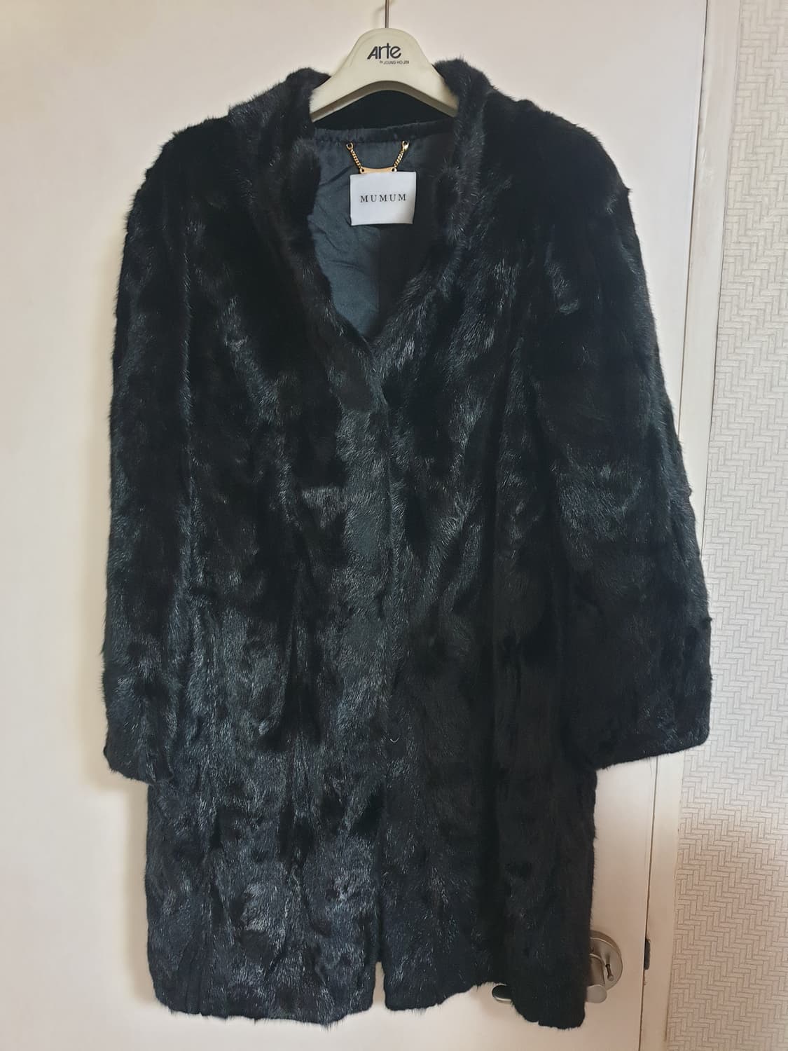 [여성] MUMUM 블랙 밍크 코트 88cm 상품이미지1