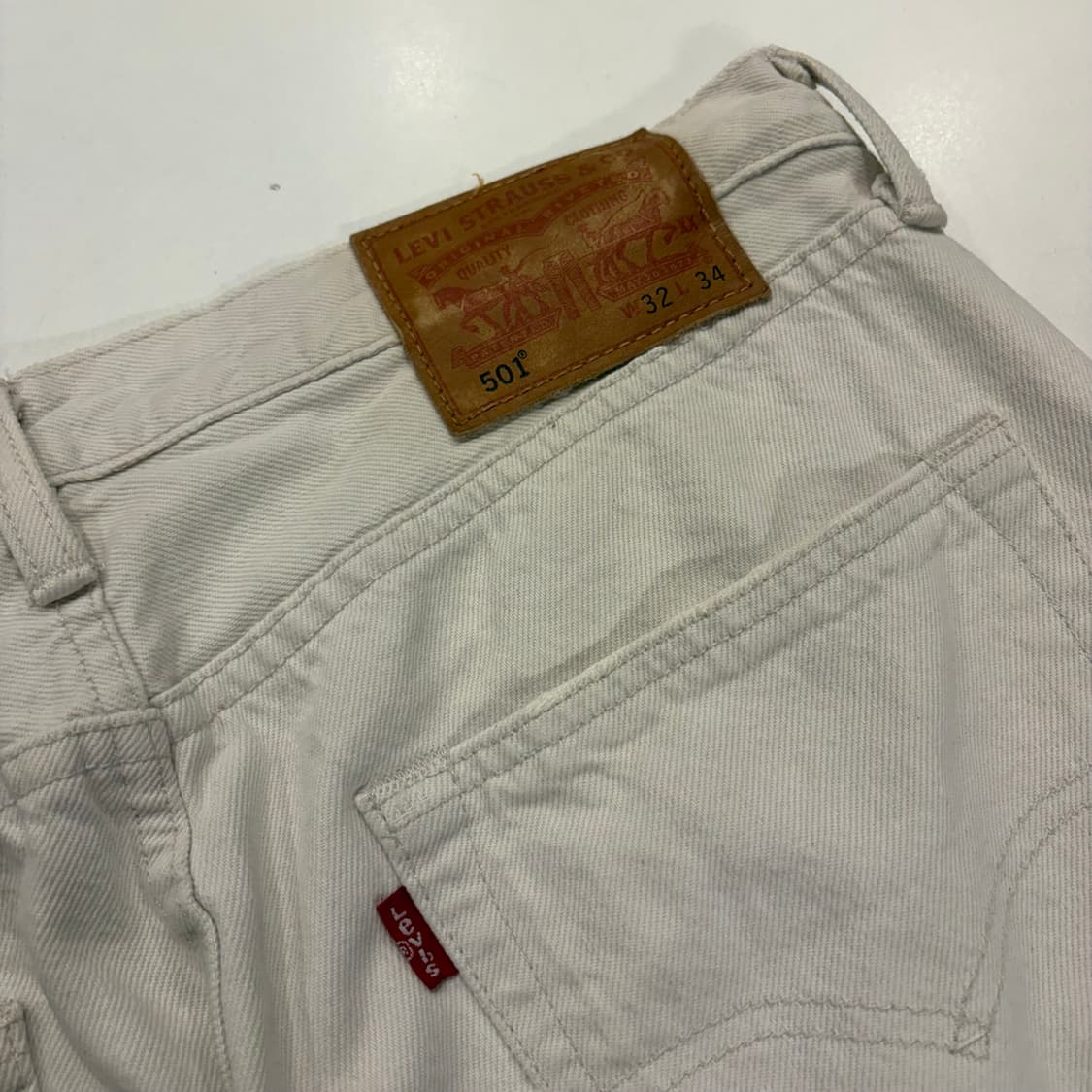 [32x34] 리바이스 501 화이트 데미지 워싱 면바지 B253 상품이미지3