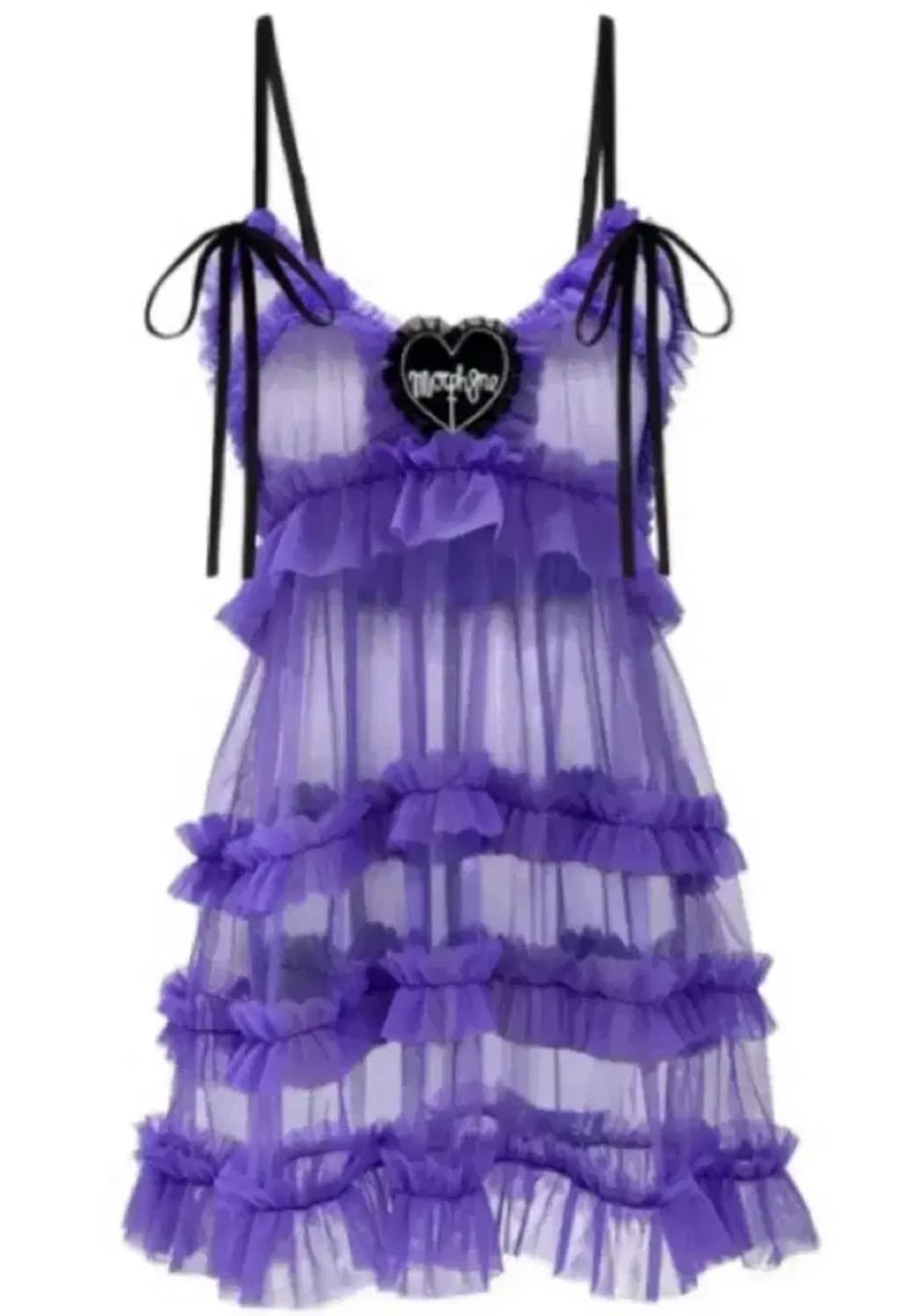 Morph8ne 모르핀 프릴 시스루 원피스 퍼플  상품이미지1
