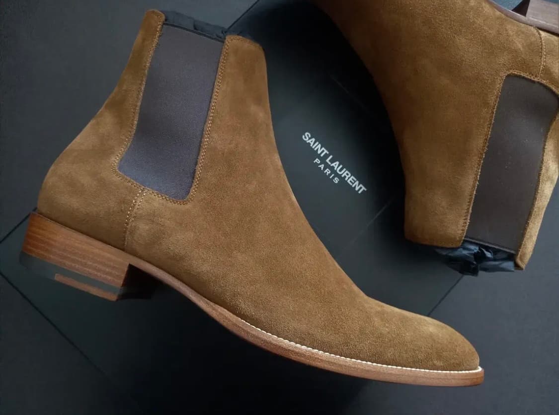 생로랑 에디30 카멜 스웨이드 첼시부츠 상품이미지7