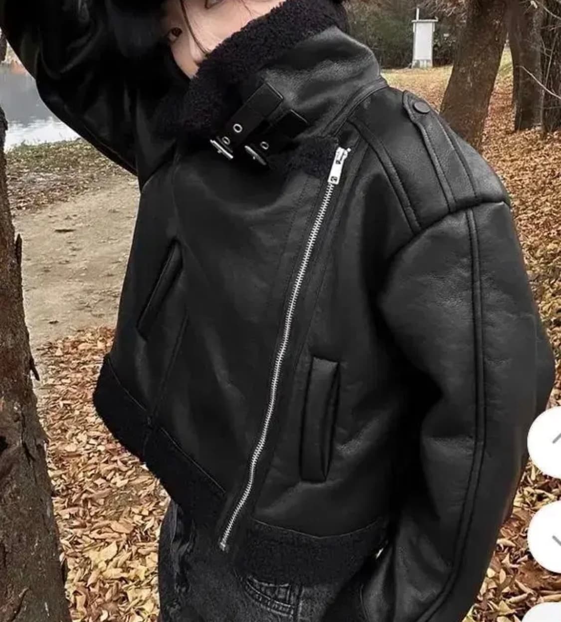 이은 블랙 버클 무스탕 상품이미지2