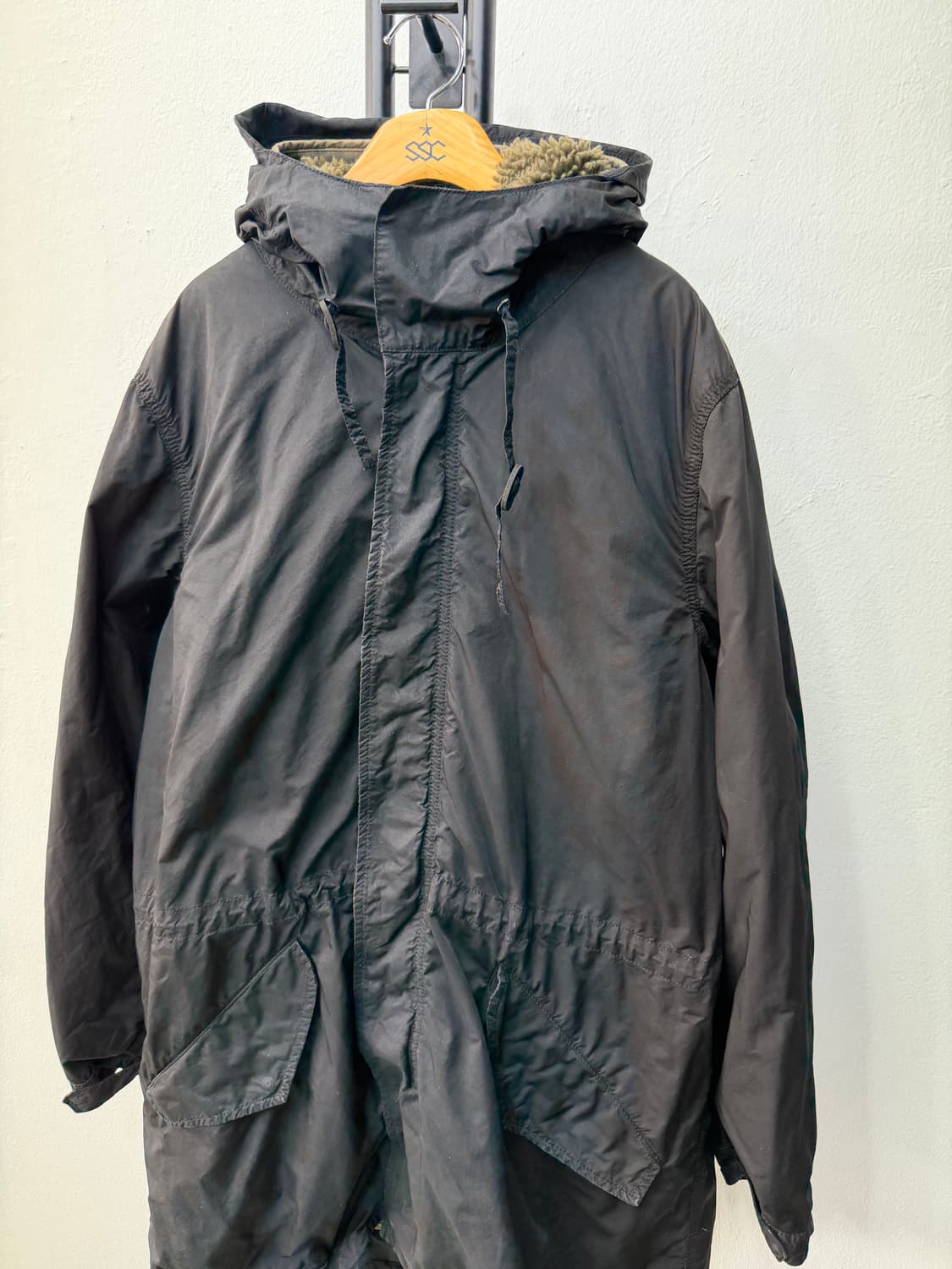 정품) 아스페시 남성 내피분리형 블랙 야상 점퍼 XL 상품이미지2