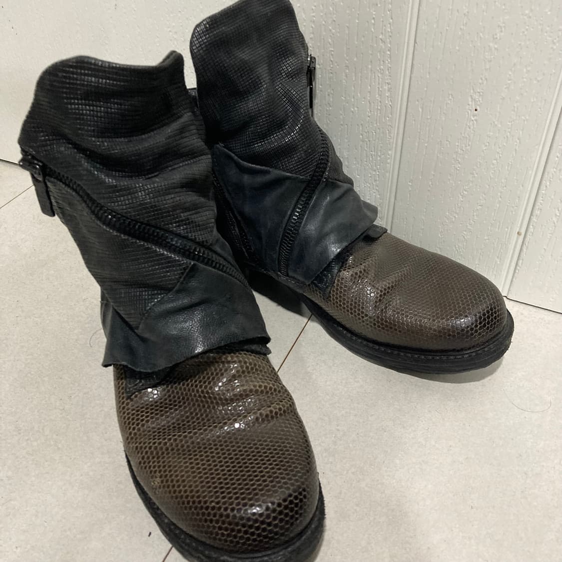 A.S.98 드레이프 랩 레더 부츠 상품이미지2