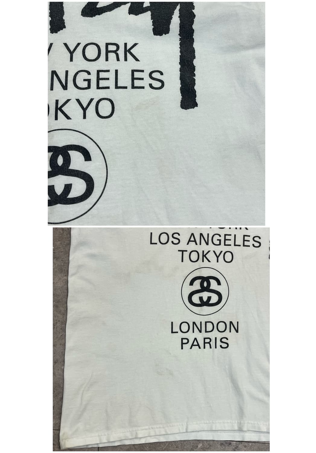 스투시 월드투어 반팔티 화이트 M #csz3231 상품이미지6