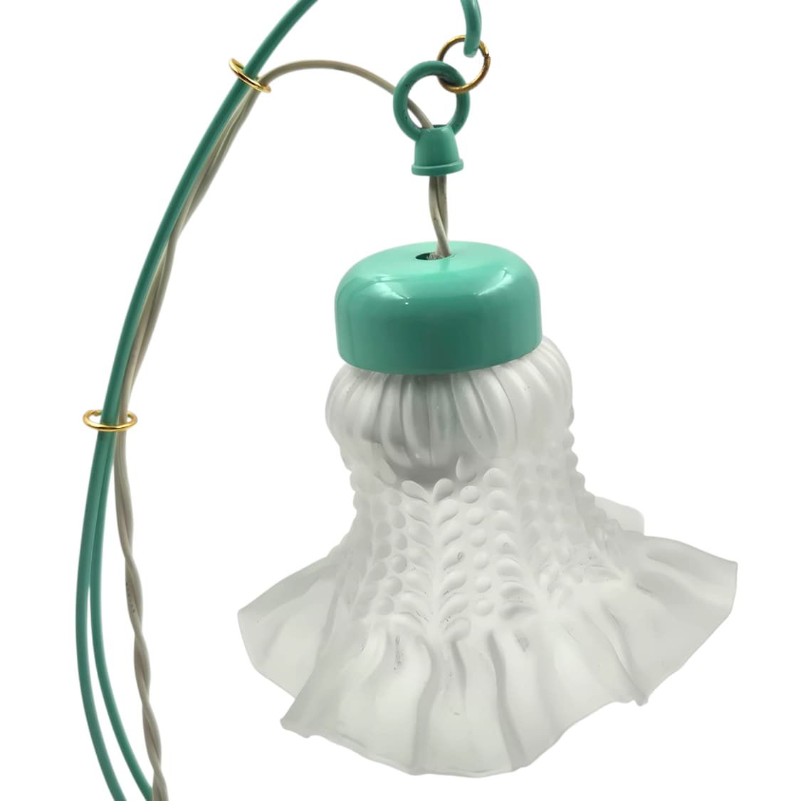 70s 히카리 프릴 불투명 쉐이드 민트 호롱 램프 상품이미지3