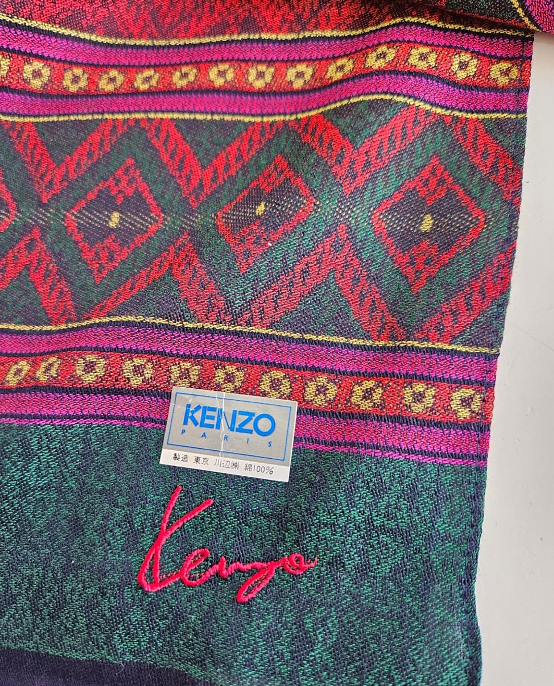 KENZO PARIS 겐조 에스닉 패턴 손수건 스카프 상품이미지6