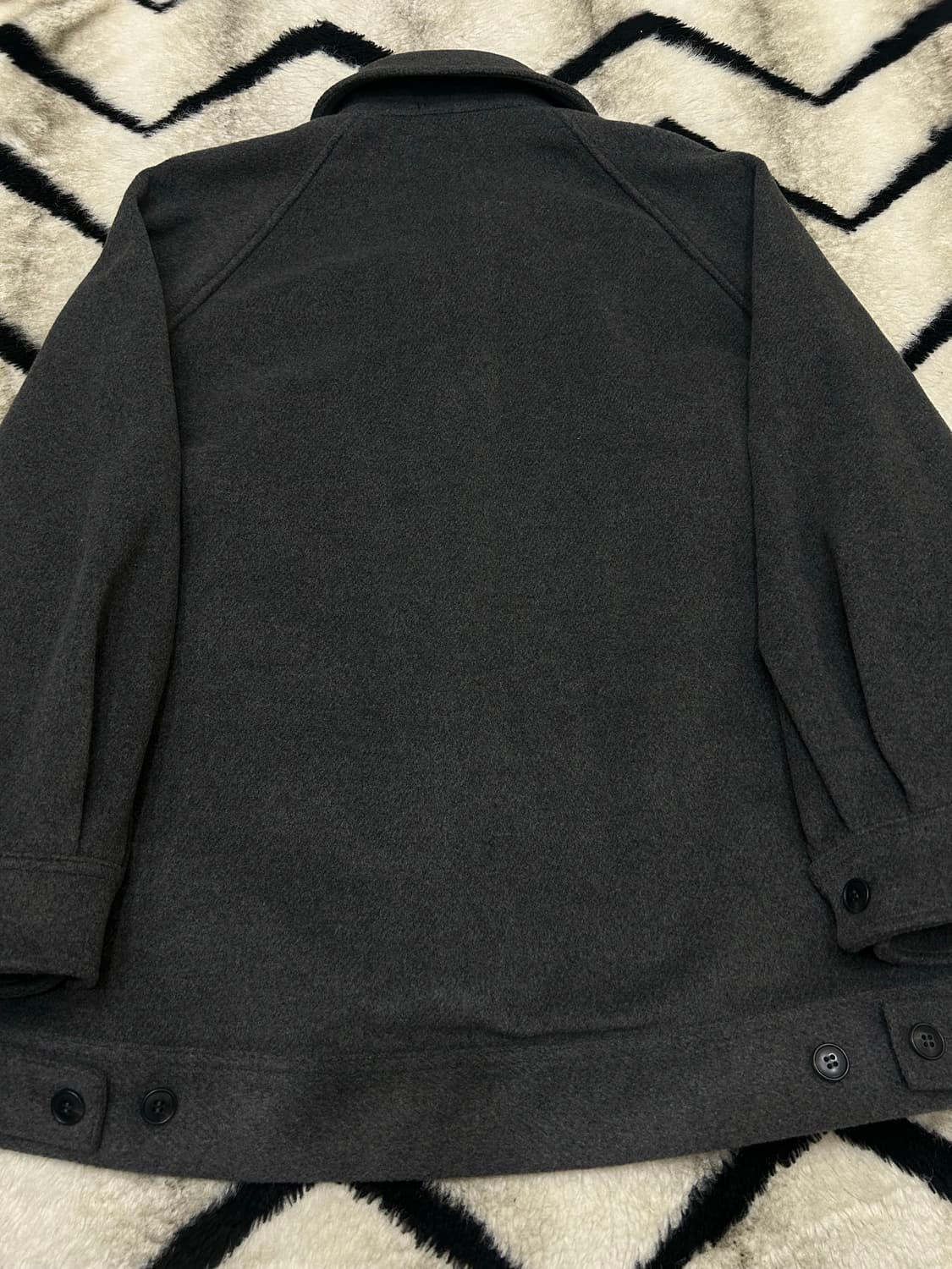 [M]유니클로C 오버사이즈 울 숏 코트/그레이 상품이미지4