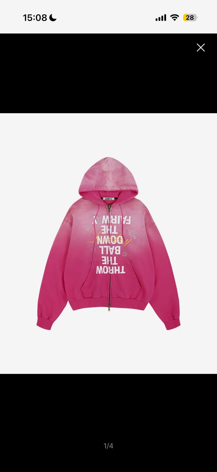 그레일즈 핑크 후드집업 빈티지 판매 상품이미지1