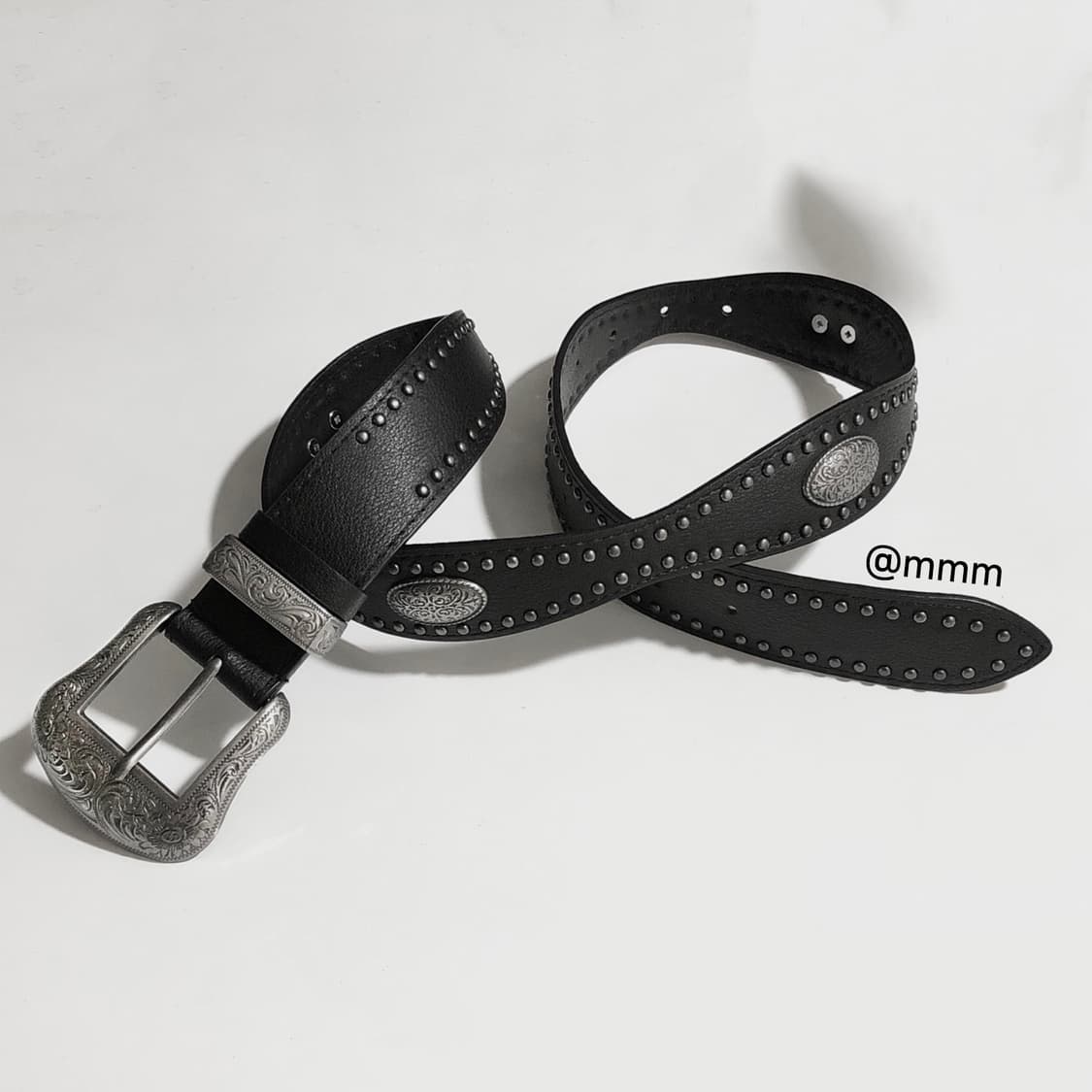 [Unisex] 웨스턴 엔틱 장식 가죽 벨트 상품이미지2
