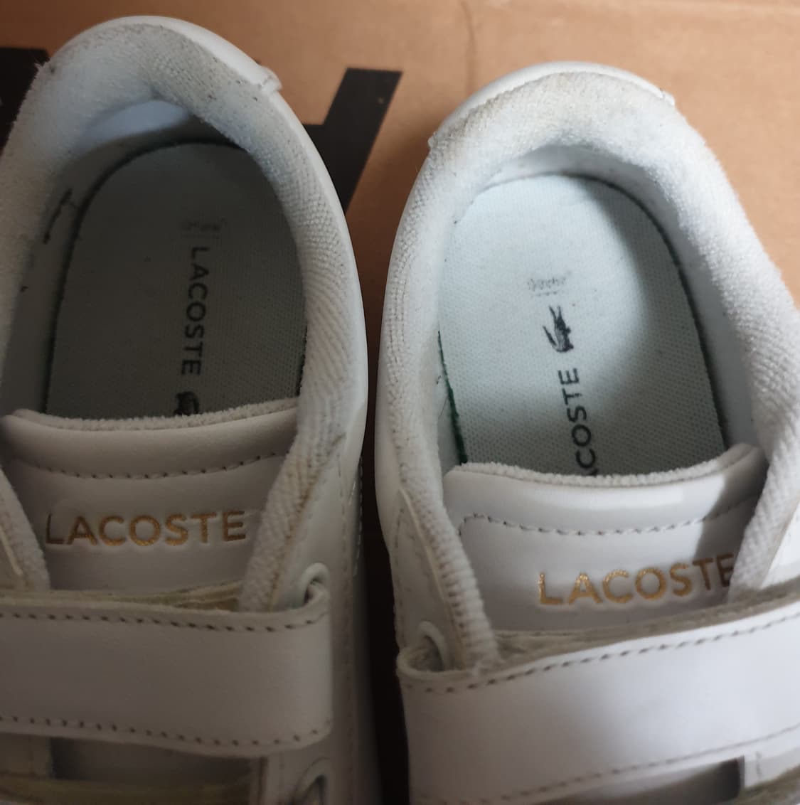 라코스테 벨크로 스트랩 레더 화이트 스니커즈 UK4 (235) 상품이미지5