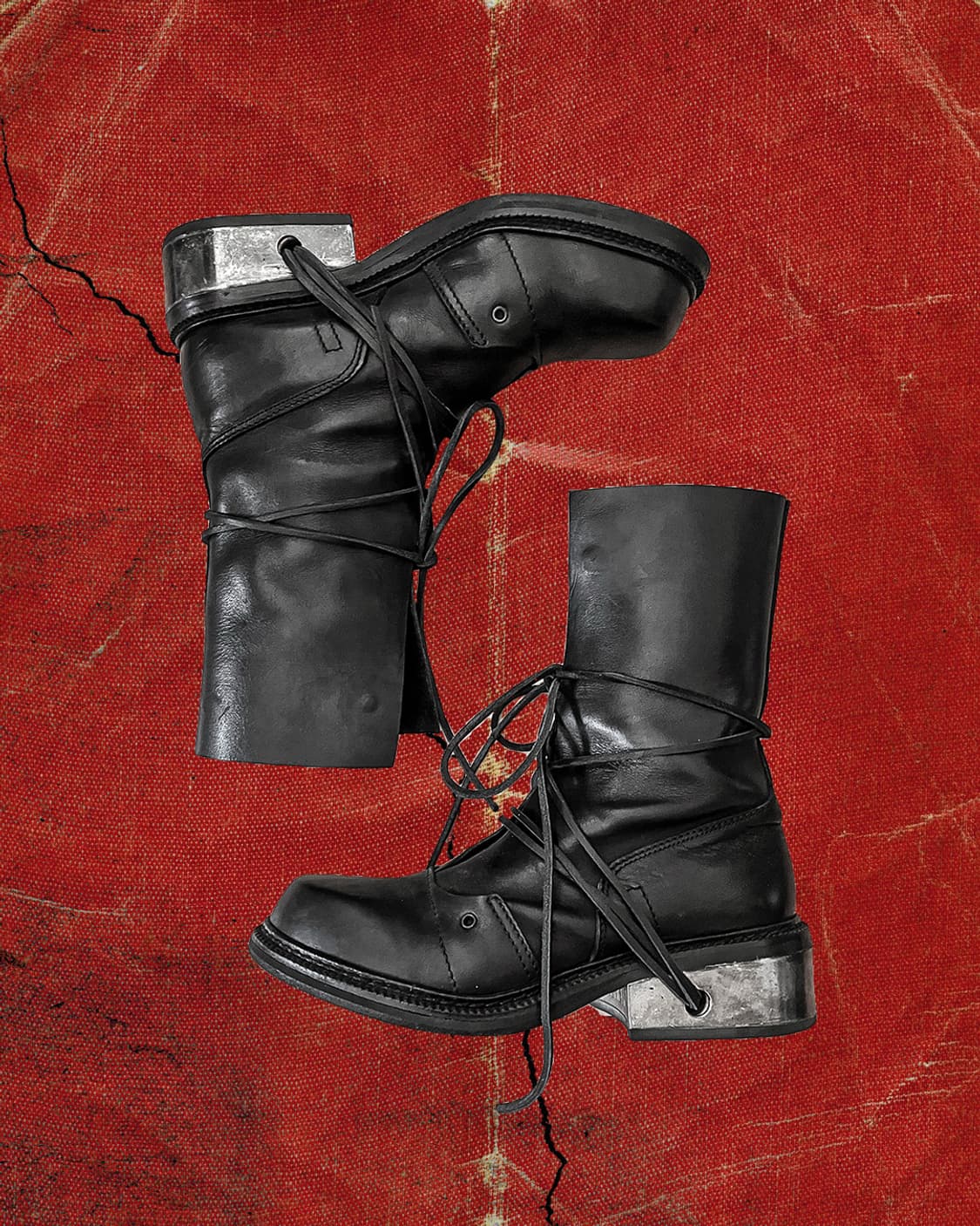 bikkembergs 비캠버그 메탈 레이스 스루 힐 메가 롱부츠 41  상품이미지1