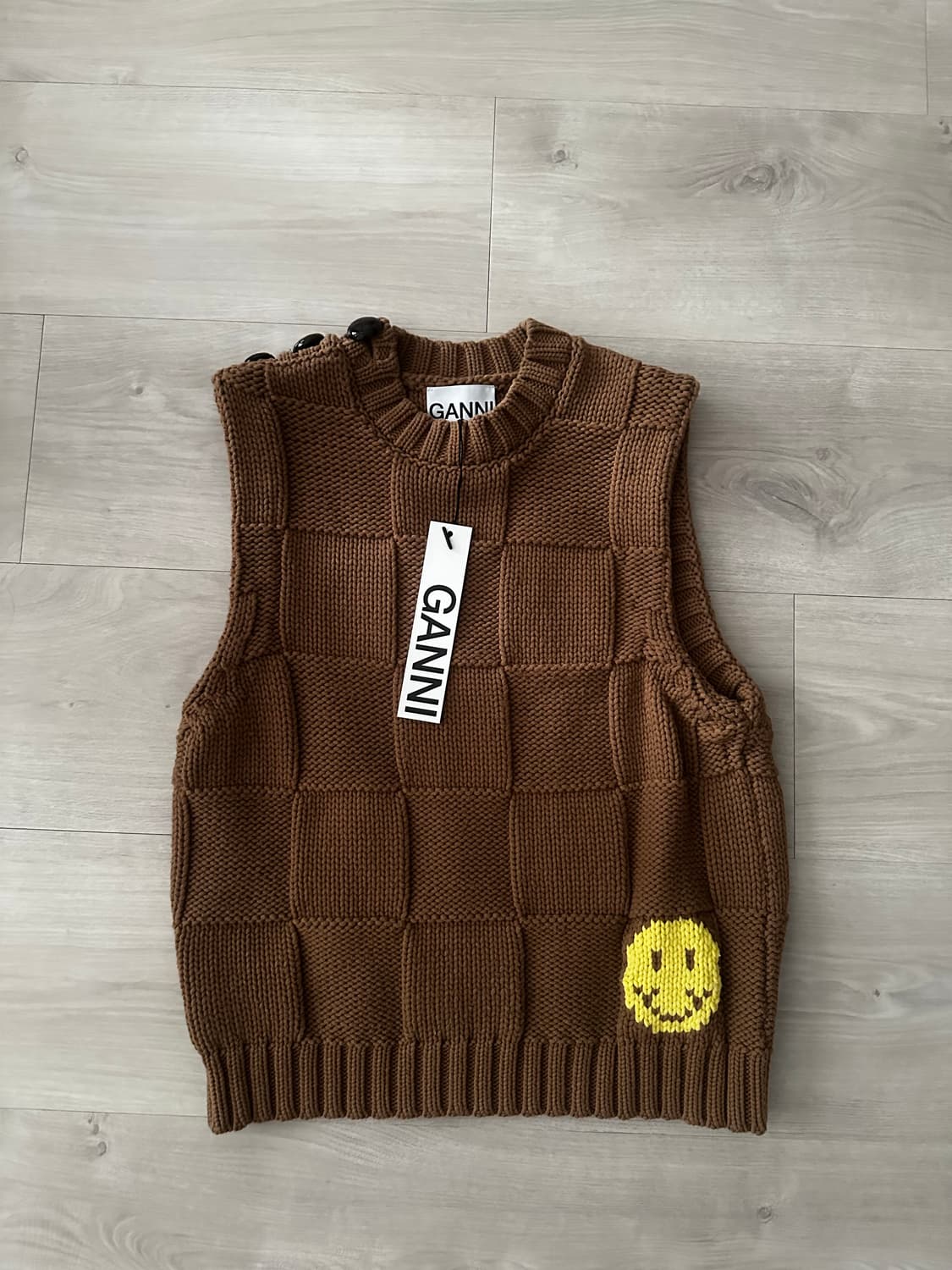 GANNI 가니 브라운 니트 베스트 상품이미지1