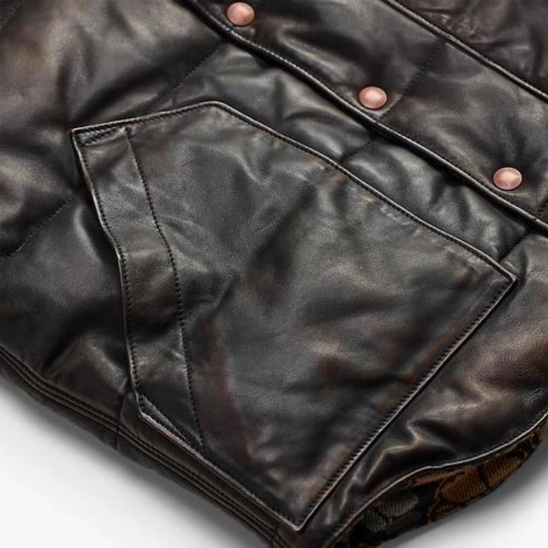 RRL 리버시블 레더 자카드 베스트 [새상품] 상품이미지5