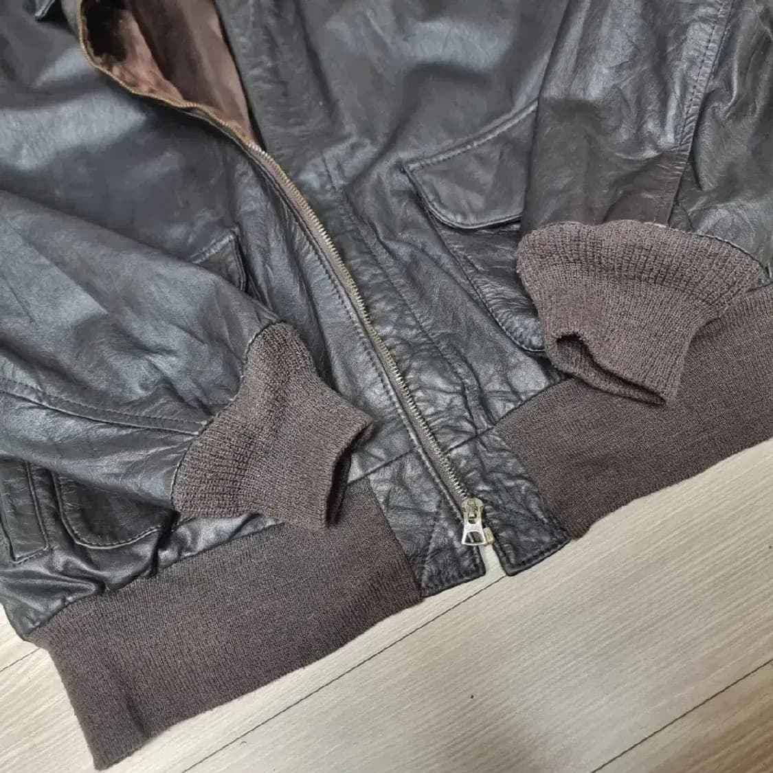 미군군납 a-2 빈티지 가죽 자켓(100) 상품이미지2