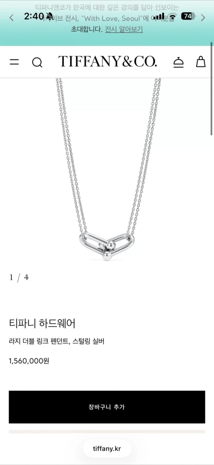 티파니 하드웨어 더블링크 실버 상품이미지1