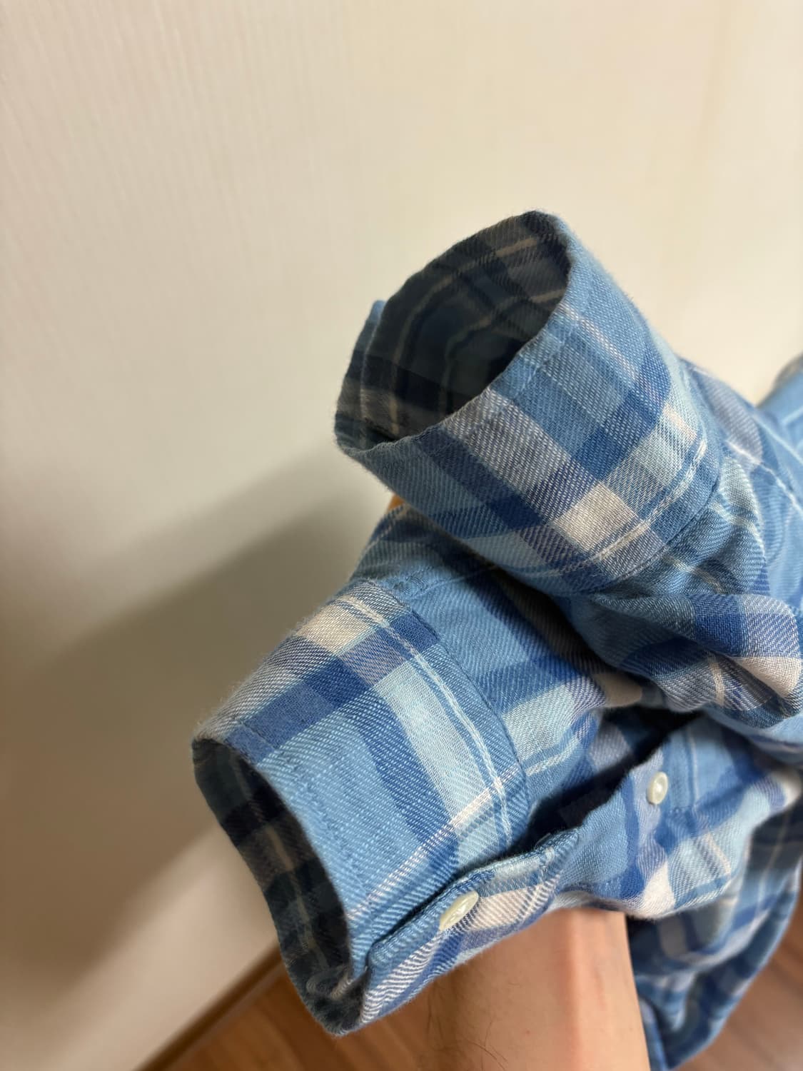 해칭룸 클랙식 셔츠 더블 페이스 체크 4사이즈 (라이즈 원빈 착용) 상품이미지6