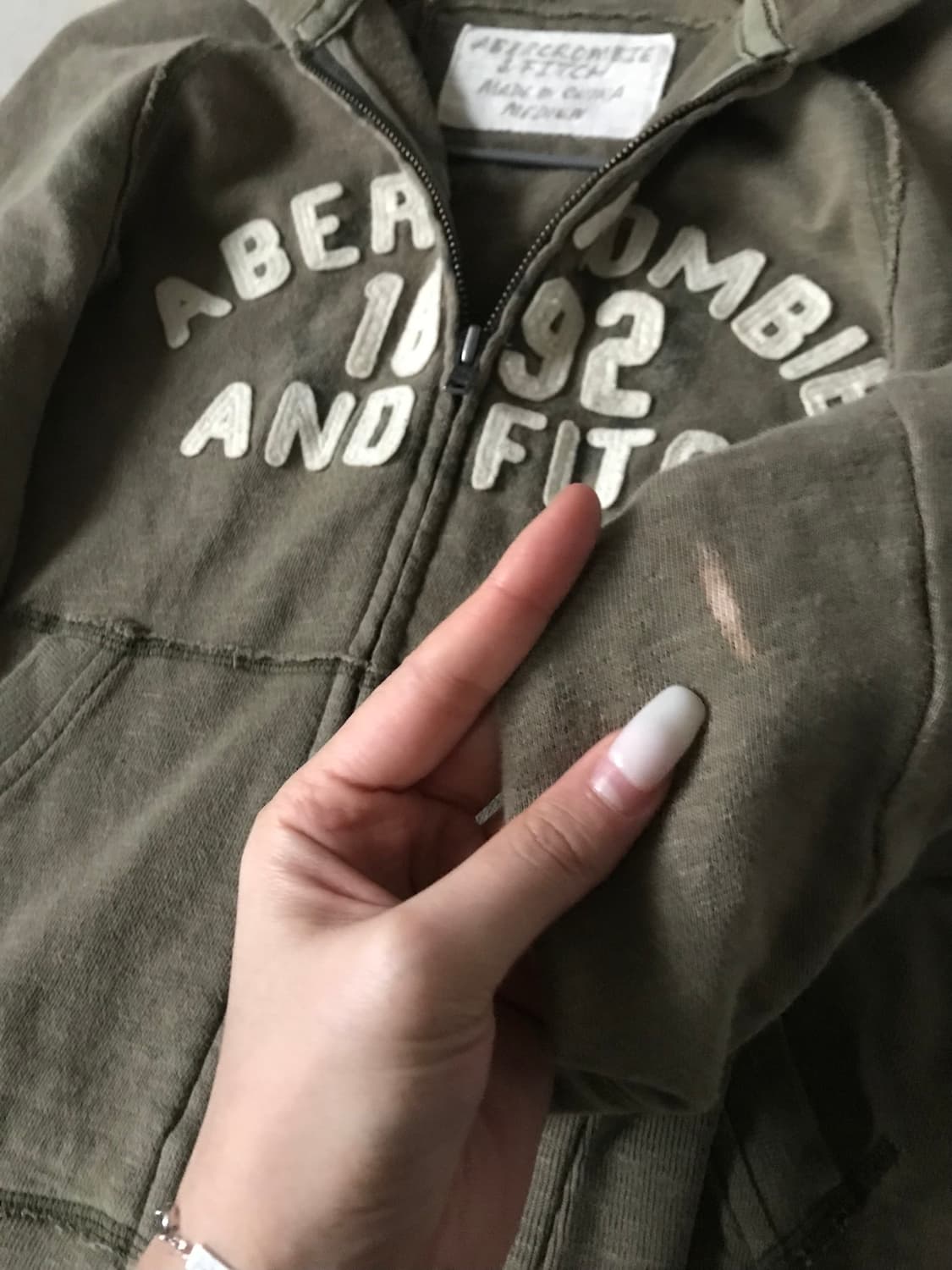 아베크롬비 카키 투웨이 후드집업 상품이미지8