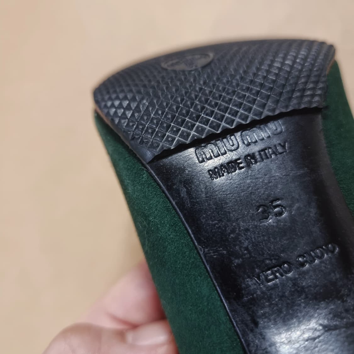 미우미우 miumiu 스웨이드 슈즈 하이힐 구두 (220/35) 상태양호 상품이미지8