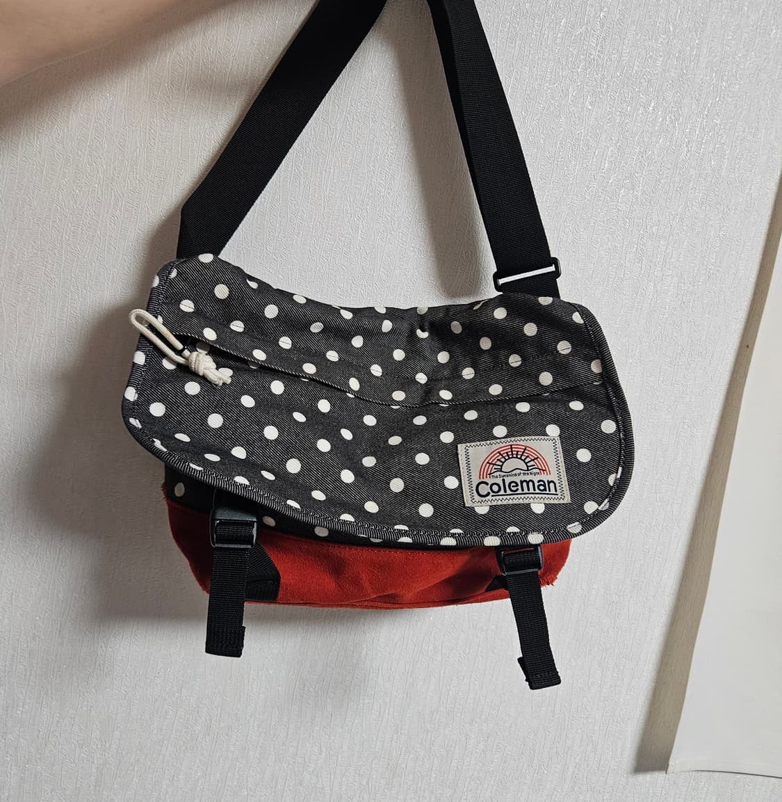 coleman콜맨 데님 도트 땡땡이 크로스백/모리걸 상품이미지1