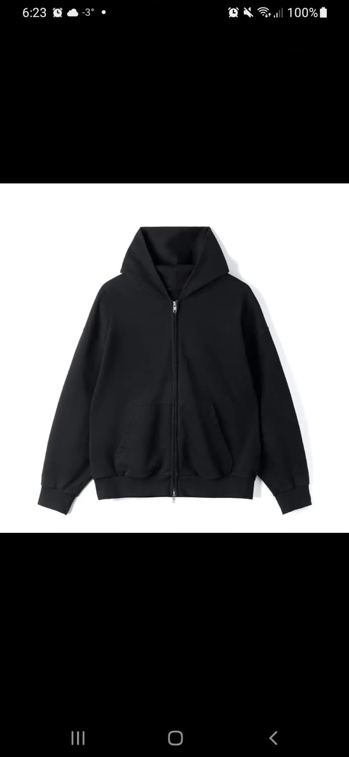 [1]HTAE 80s 빈티지 후드집업 블랙 상품이미지1