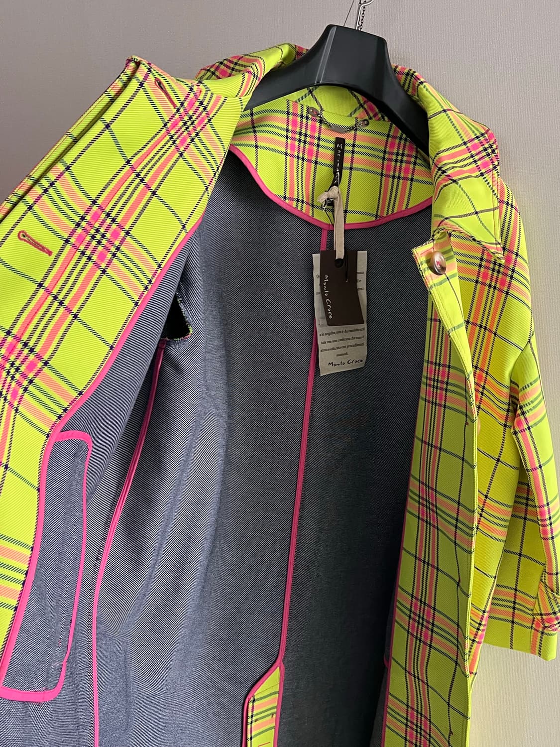 Neon Checkered long Jacket 상품이미지5