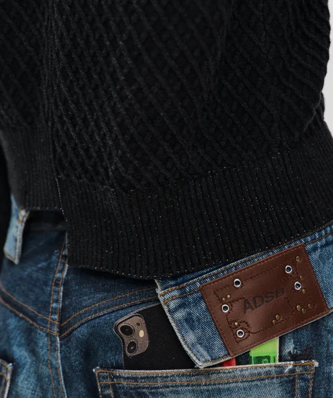 앤더슨벨 포 우먼 소냐 다잉 워시드 컷아웃 가디건 상품이미지3