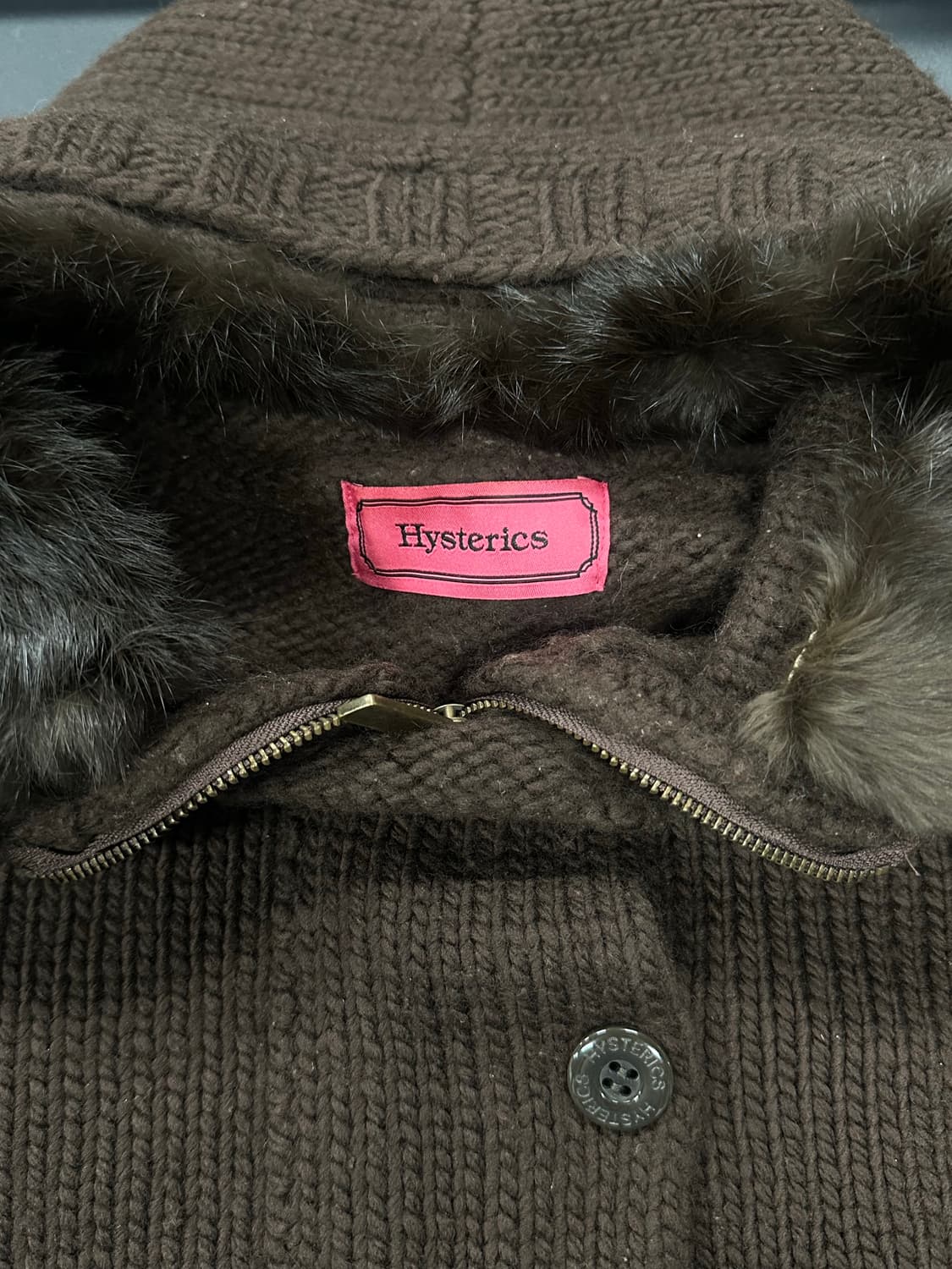 히스테릭 글래머 니트 더블 코트 퍼 가디건 상품이미지5