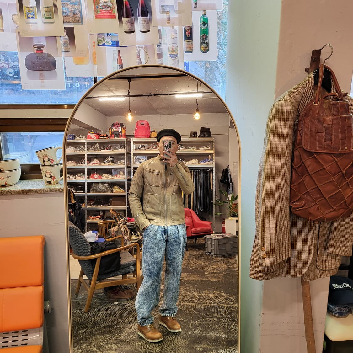 디젤 레더 바이커 자켓 (M) 상품이미지2