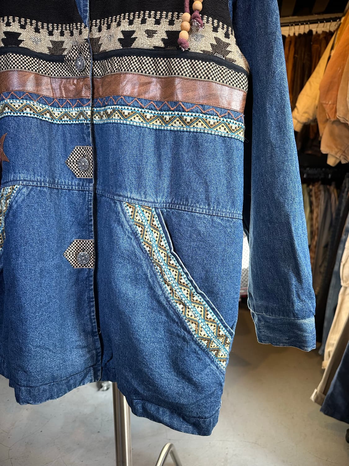Unknown 오리엔탈 아즈텍 에스닉 데님 자켓 상품이미지5