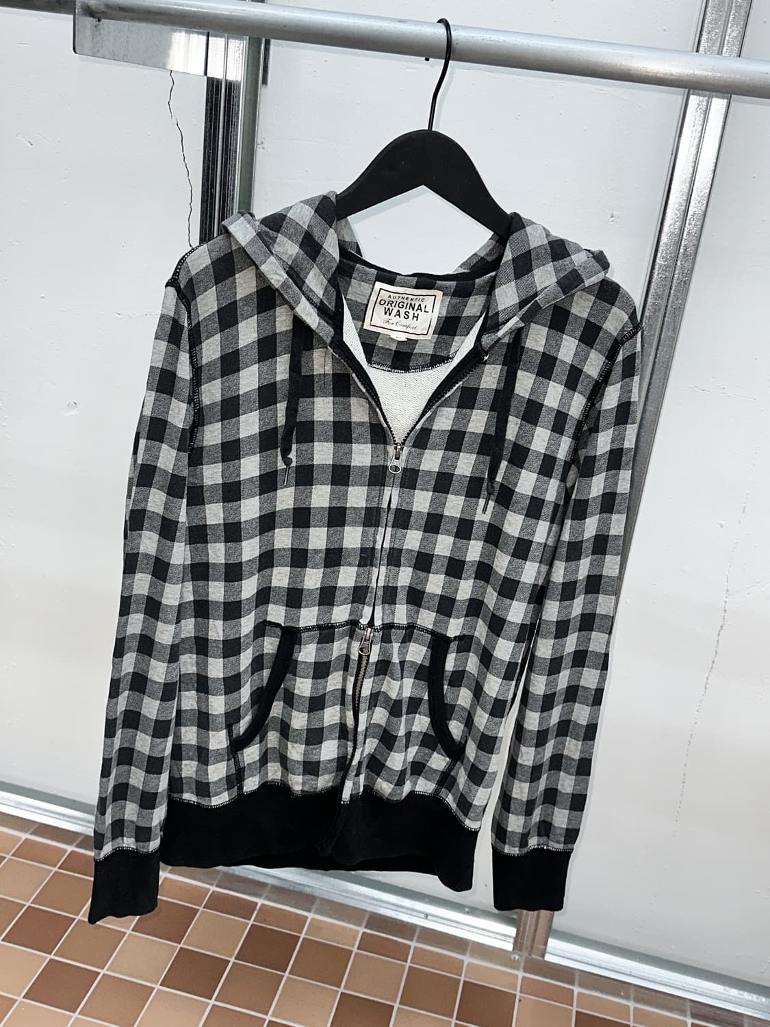 check 2way zip hoody 상품이미지1
