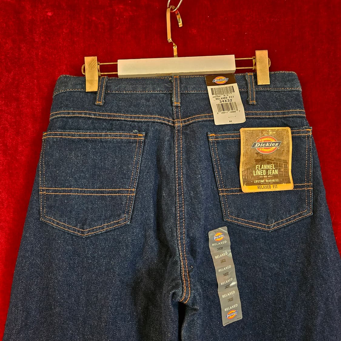 (새상품)디키즈(Dickies) 워크웨어 릴렉시드 체크 배색 데님팬츠 상품이미지3