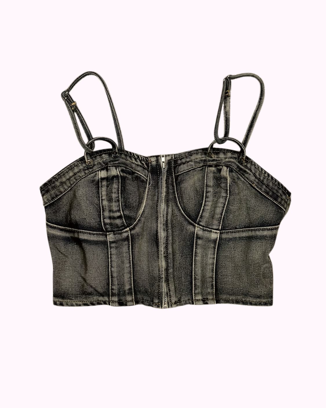 fade denim tube top 상품이미지2