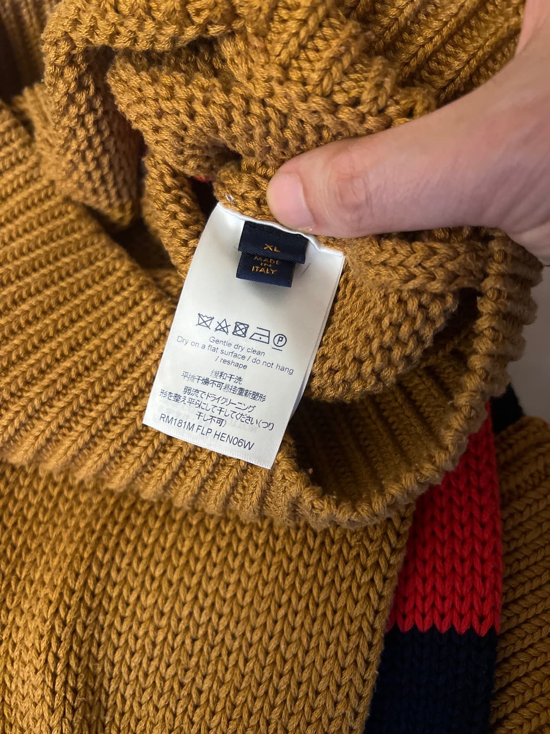 루이비통 멀티보더 크루넥 스웨터 XL 새상품급 상품이미지4