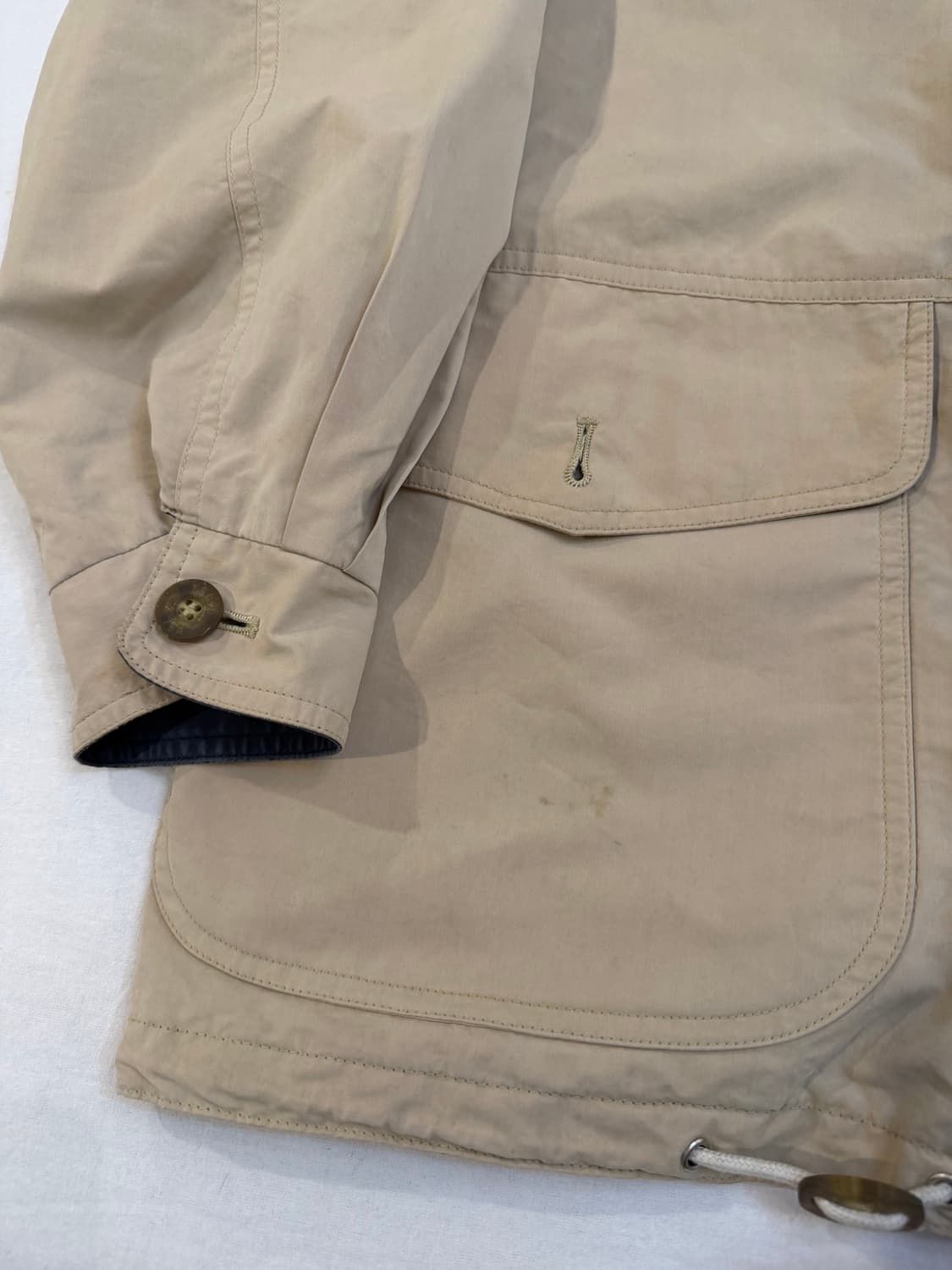 90s YSL 입생로랑 리버시블 블루종 사파리 자켓 베이지 상품이미지4