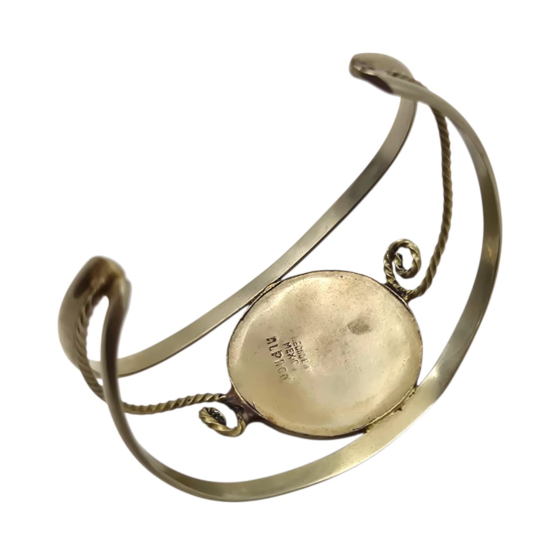 80s 멕시코 알파카 터키석 자개 플라워 뱅글 상품이미지5