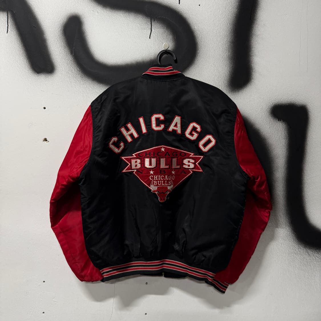 VTG 빈티지 올드스쿨 NBA 시카고 불스 빅 패치 퀼팅 바시티 자켓 상품이미지1