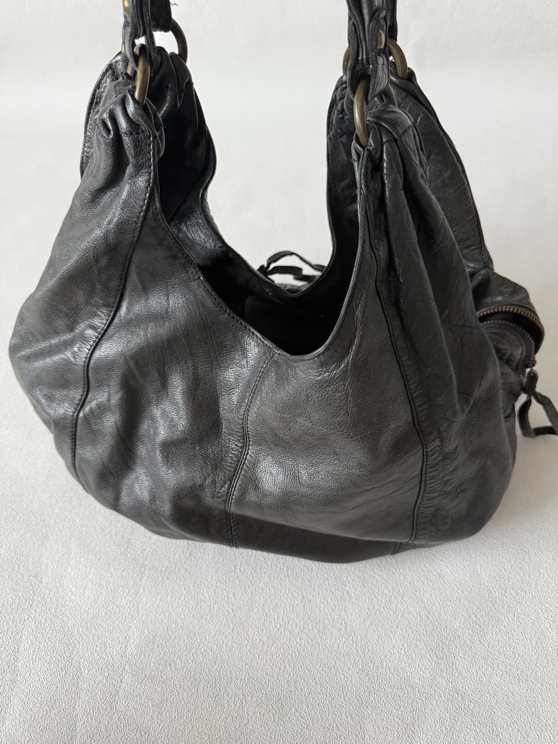 Pre owned 레더 호보 숄더백 상품이미지2