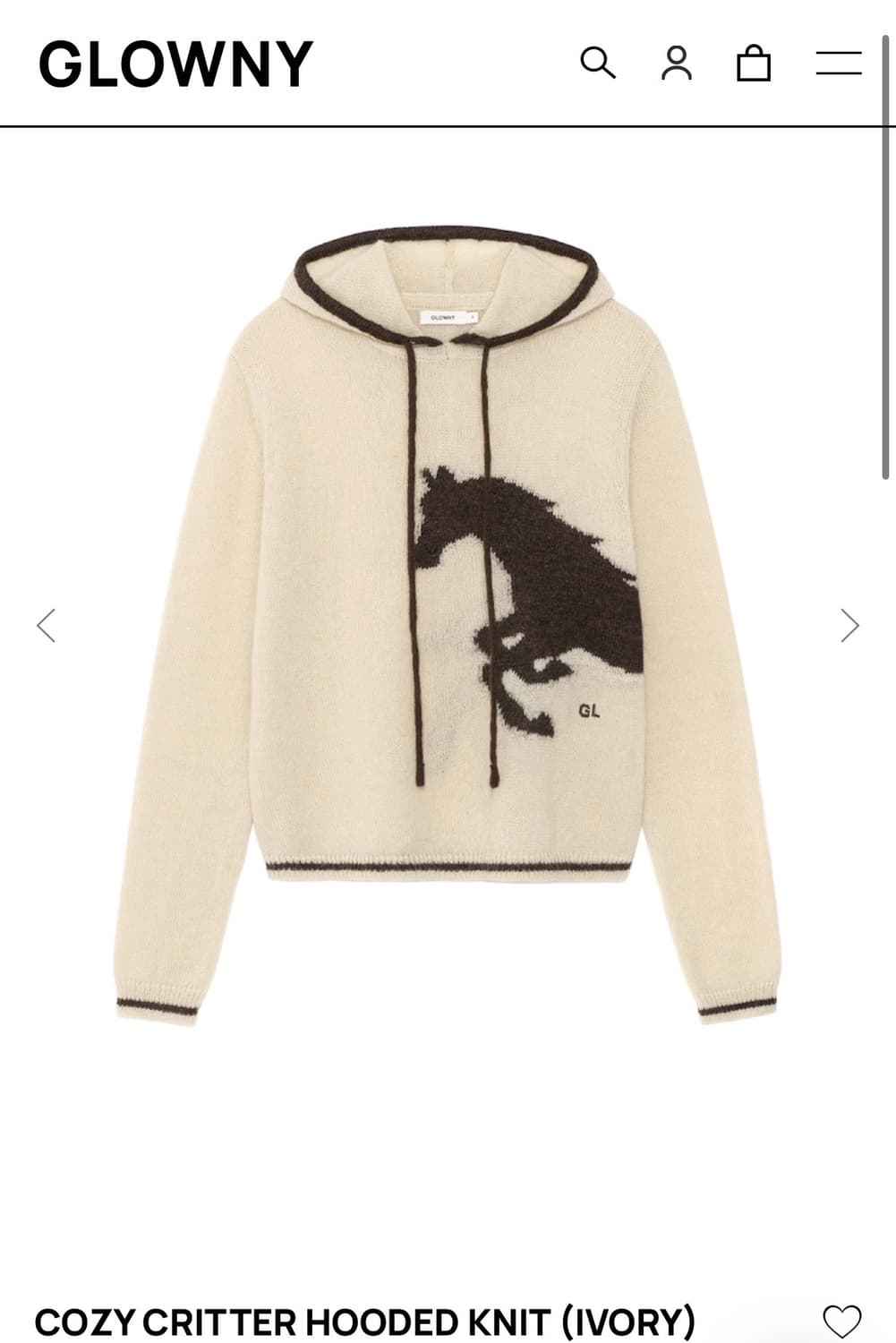 글로니 COZY CRITTER HOODED KNIT/ IVORY / S 상품이미지7