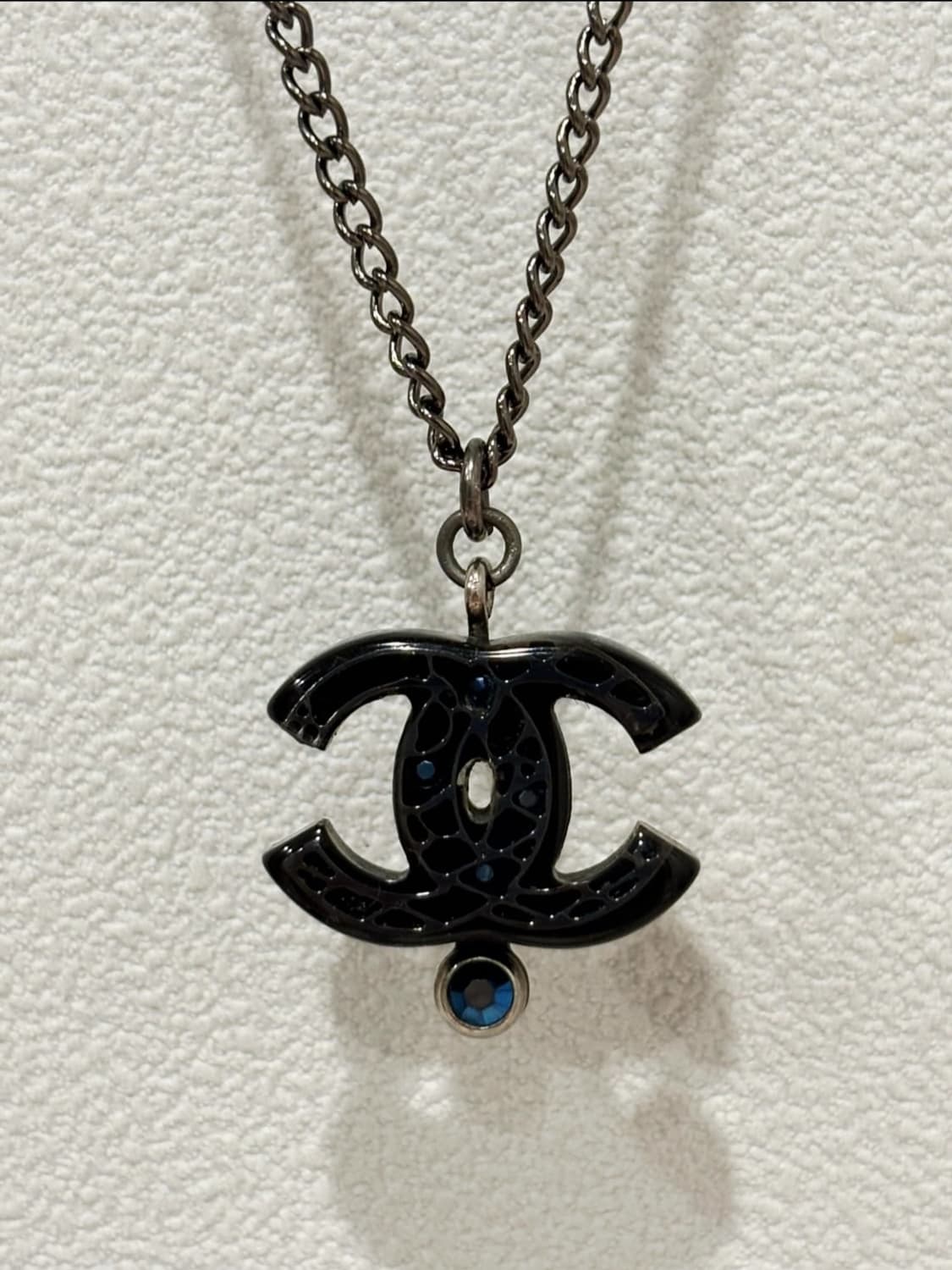 샤넬 건메탈 블루보석 목걸이 상품이미지2