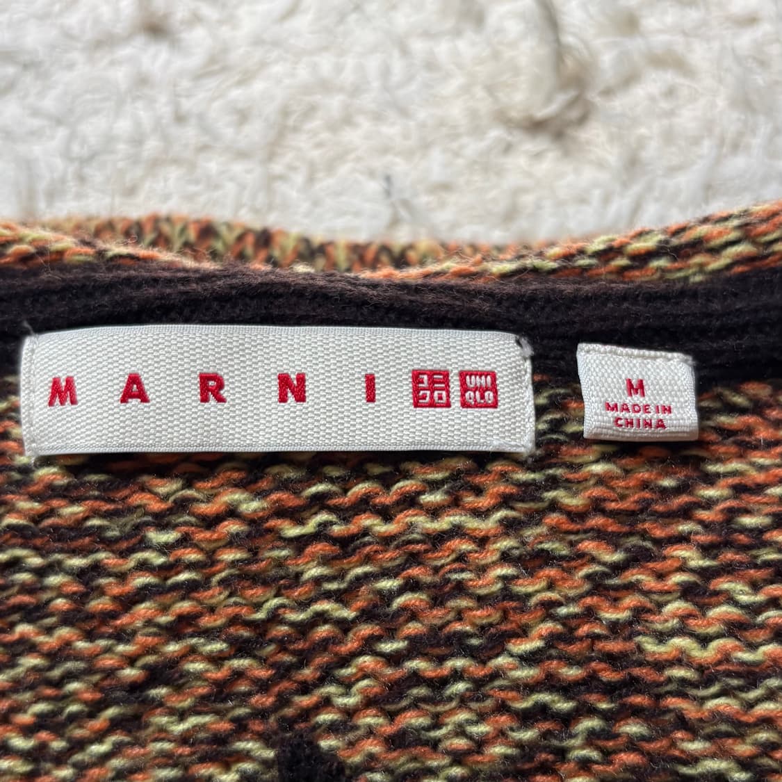MARNI x UNIQLO 믹스 컬러 얀 풀짚 후드집업 상품이미지5