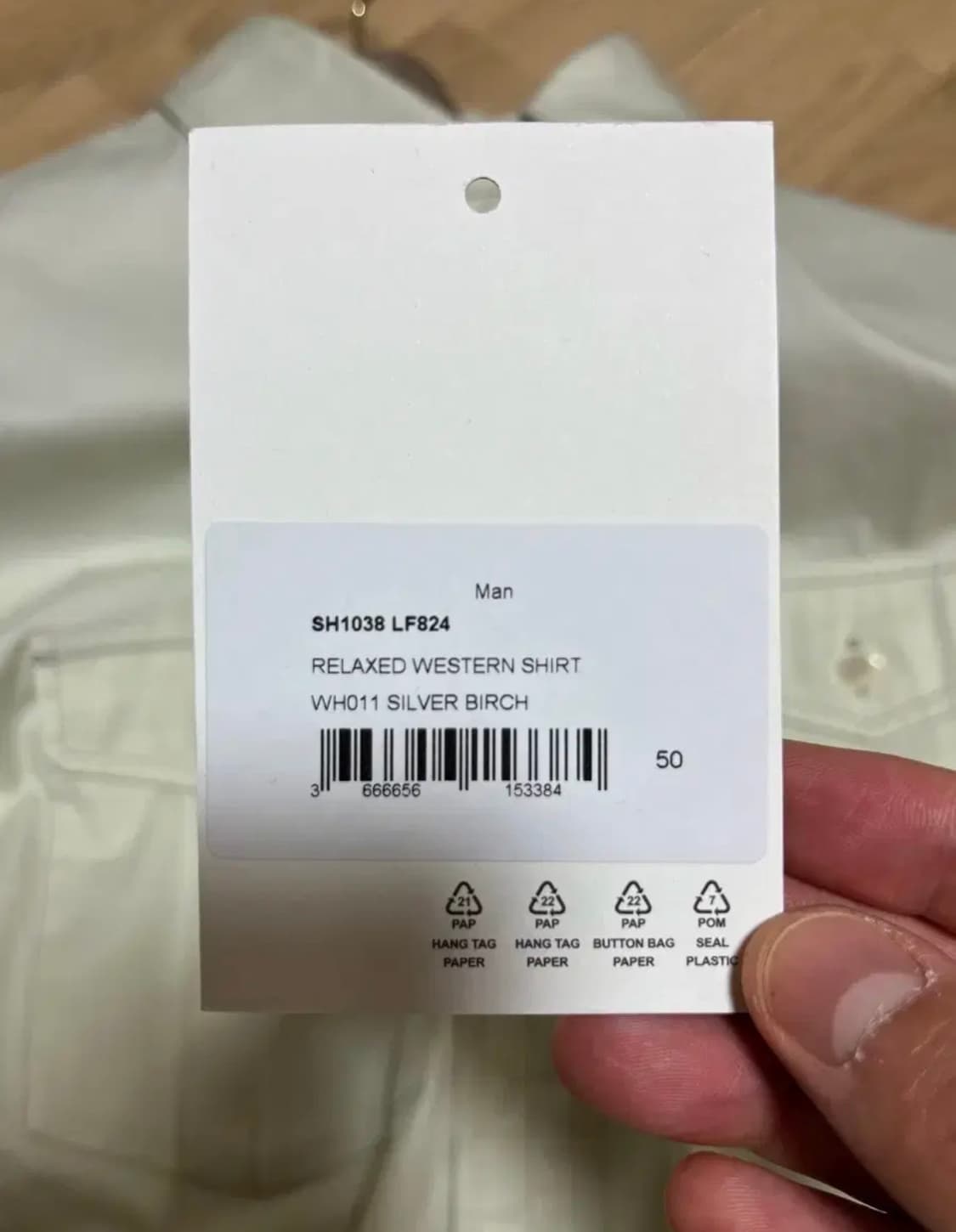 르메르 웨스턴 셔츠 (화이트실버버치) 50사이즈 상품이미지6