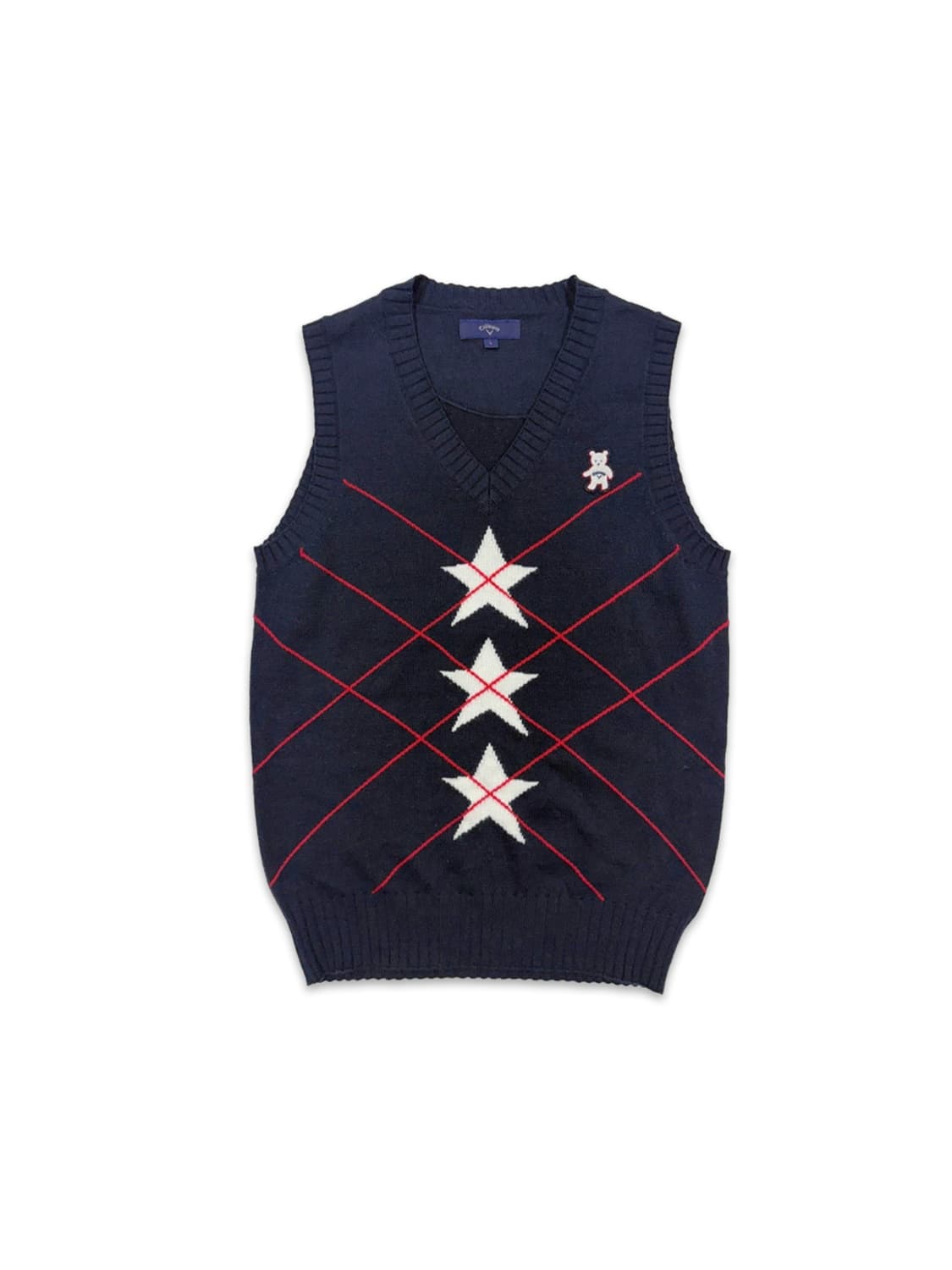 빈티지 callaway 네이비 스타 니트 베스트 상품이미지1