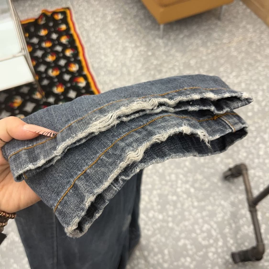 에비수 올드스쿨 포켓 키치 프린팅 데님팬츠 36인치 C08151 상품이미지8