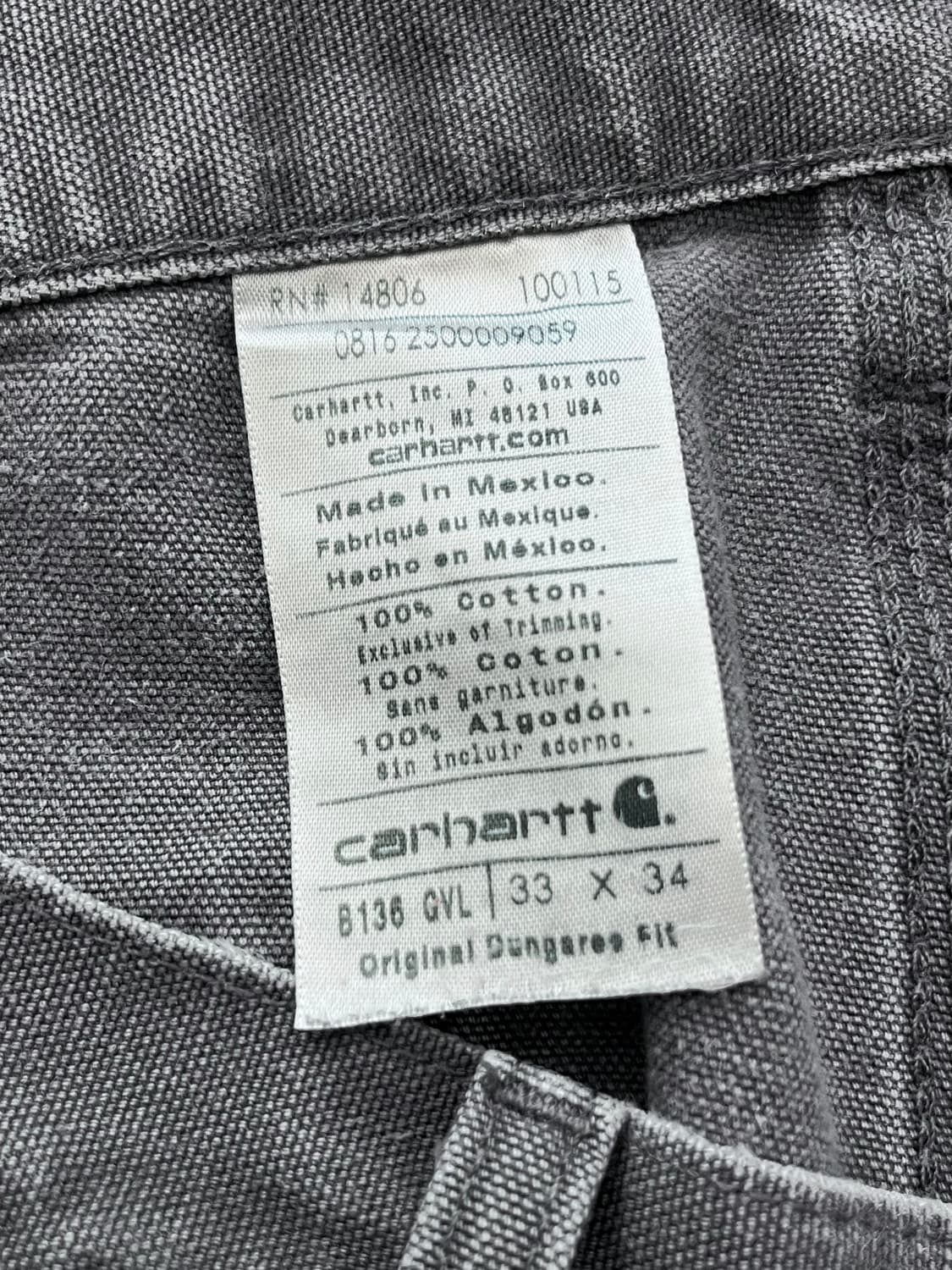 빈티지 칼하트 더블니 팬츠 GVL 덕 캔버스 카펜터 워크 팬츠 상품이미지7