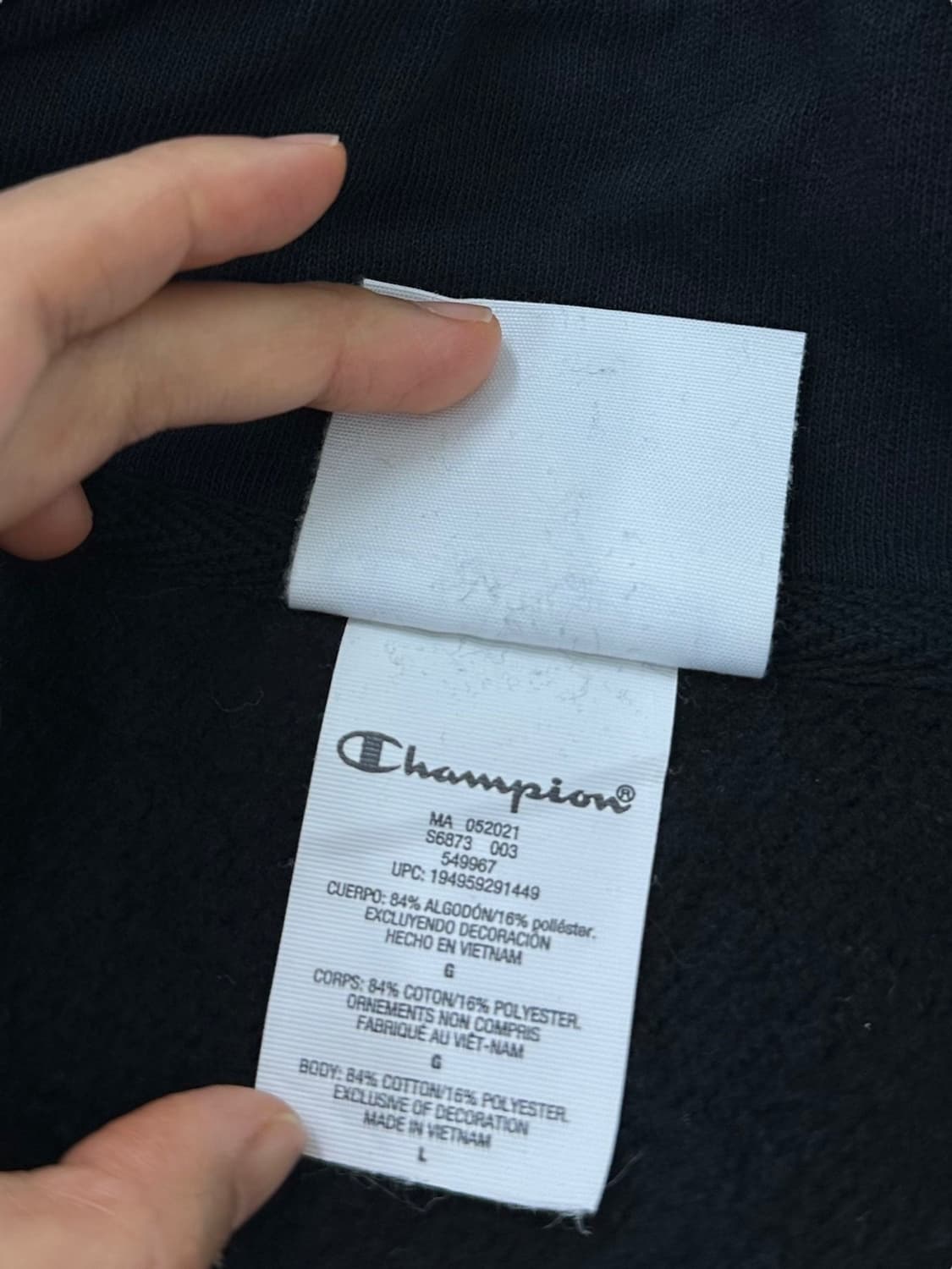 챔피온 리버스위브 반집업 블랙 (2XL)  상품이미지8
